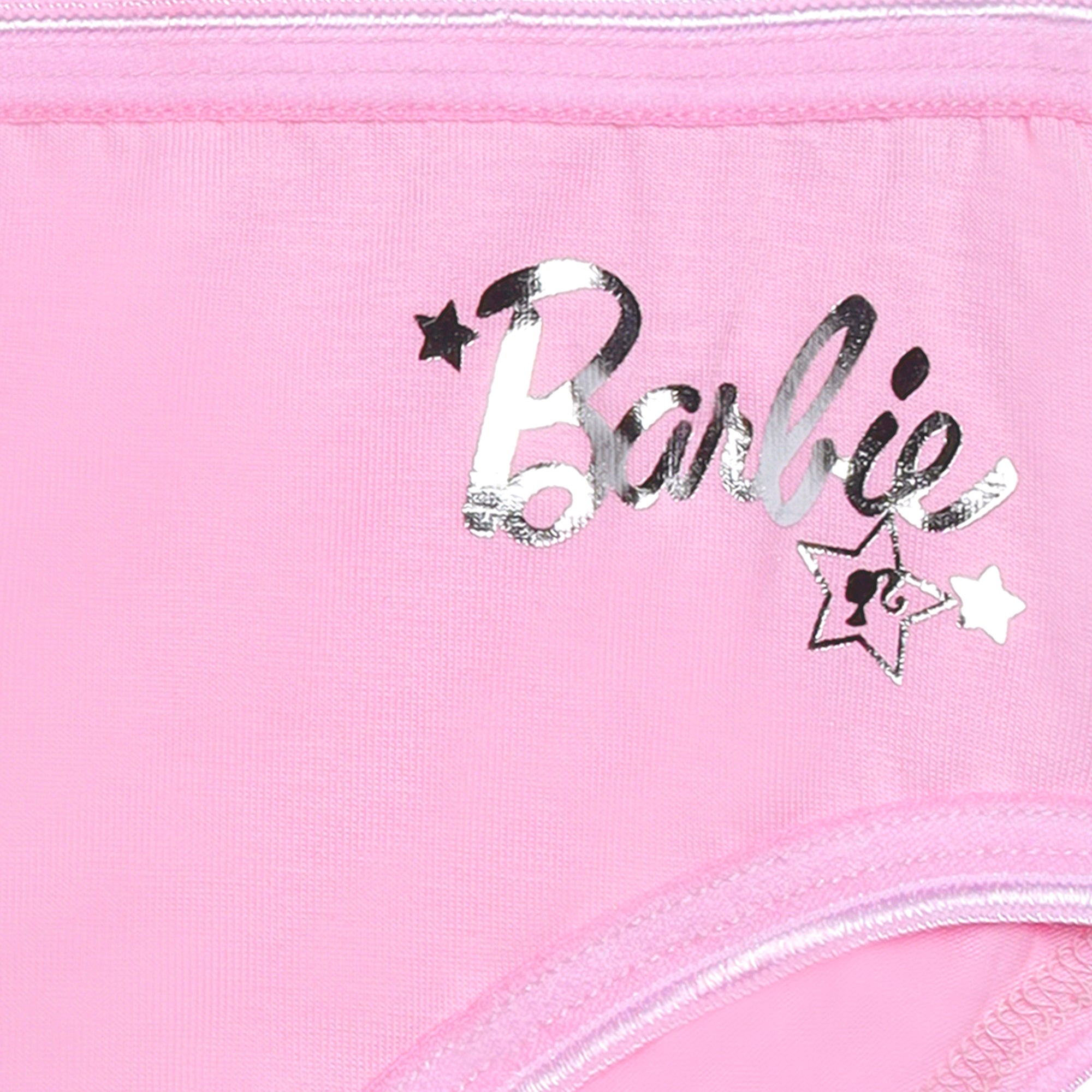 Redrose Girls' Solid Cotton Elastane Panties with Barbie Print – Pack of 6 | Stretchable & Comfy Innerwear | BABY-22