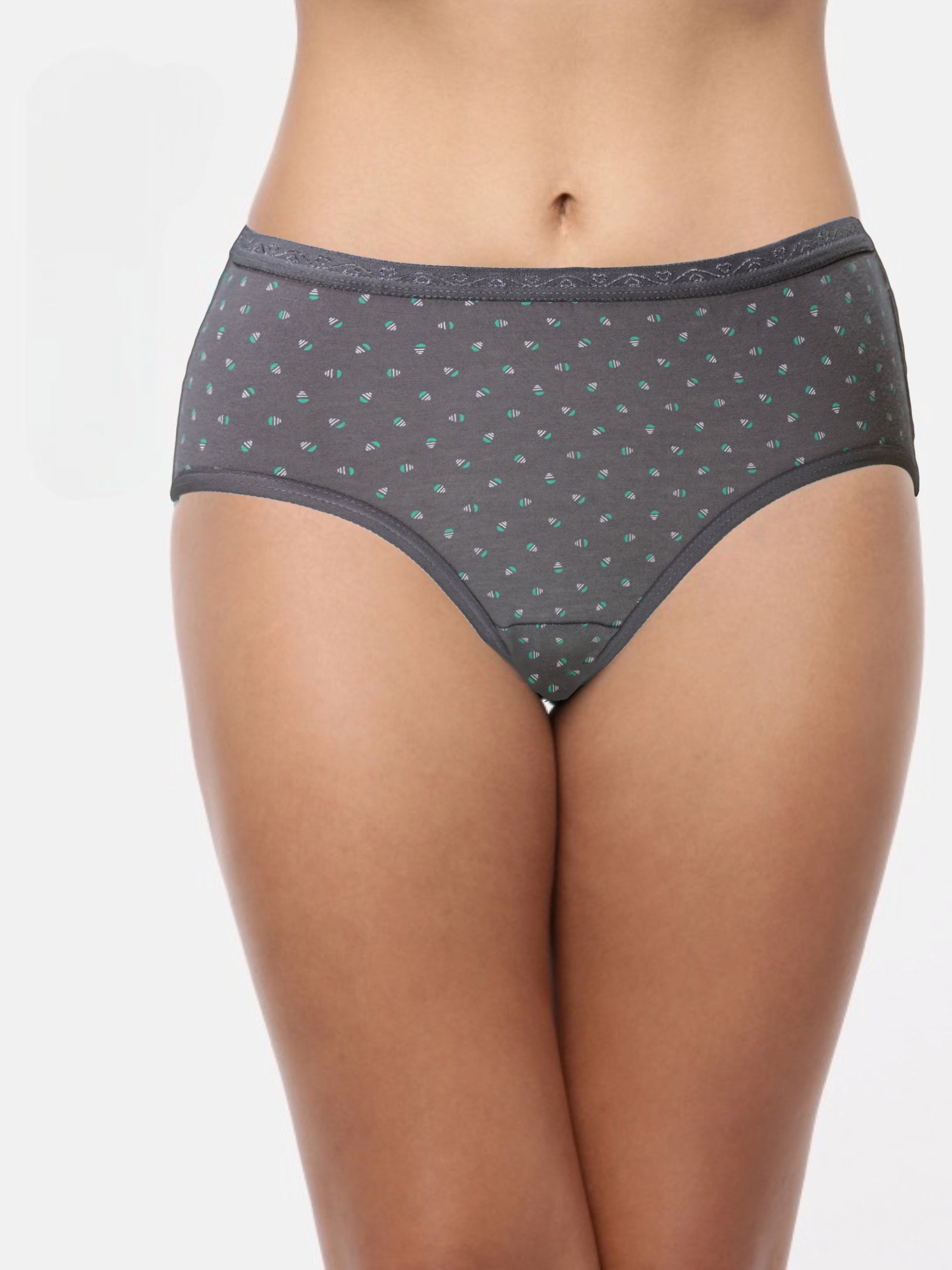 ANJU Red Rose Printed Cotton Comfort Medium Rise, Full Coverage Hipster Panties - Multicolor Pack of 3