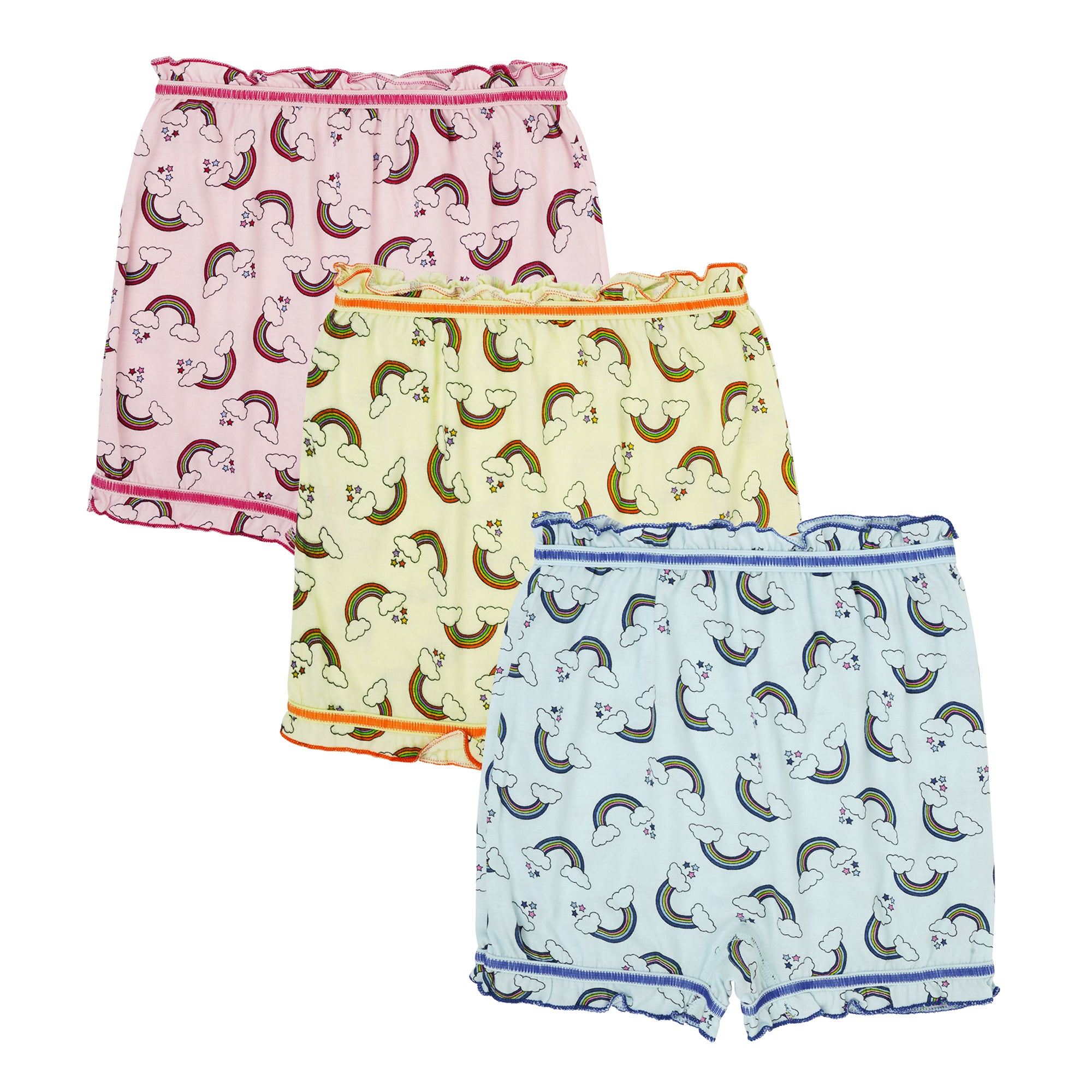 ๐งโโ๏ธ Redrose Girls Rainbow Print Cotton Bloomers โ Pack of 6 | Soft, Cute & Comfy Everyday Wear ๐ง | BLM-224