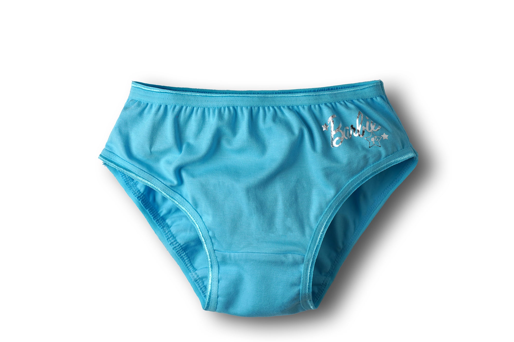 Redrose Girls' Solid Cotton Elastane Panties with Barbie Print – Pack of 6 | Stretchable & Comfy Innerwear | BABY-22