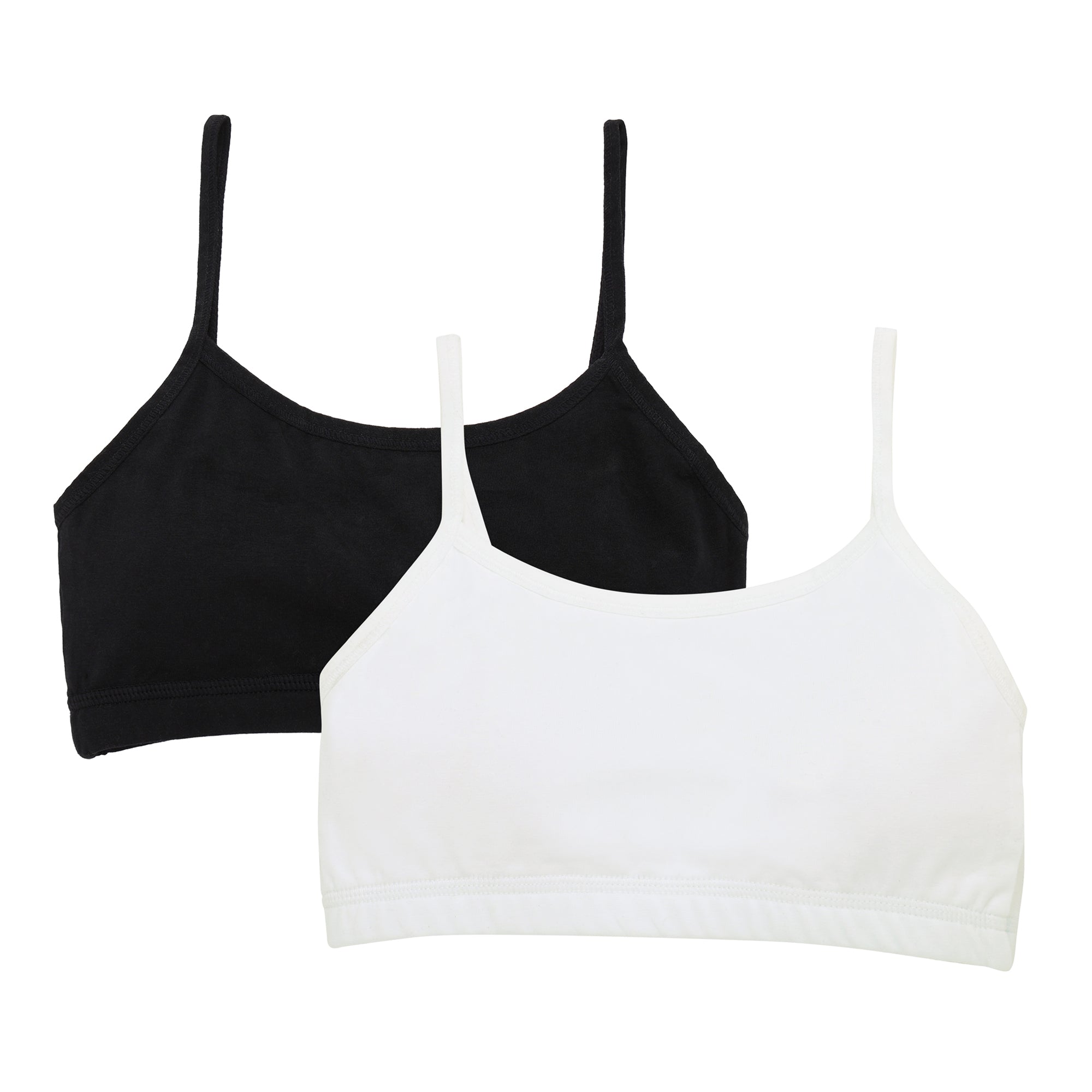 Redrose Pack of 2 Baby Girl Cotton Lycra Slips – Black & White | BS-2007