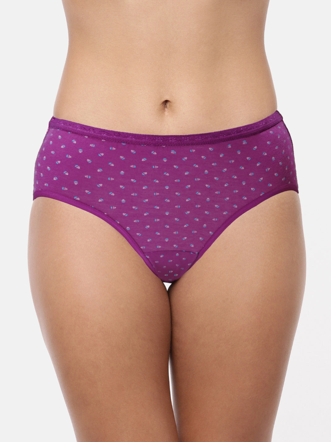ANJU Red Rose Printed Cotton Comfort Medium Rise, Full Coverage Hipster Panties - Multicolor Pack of 3