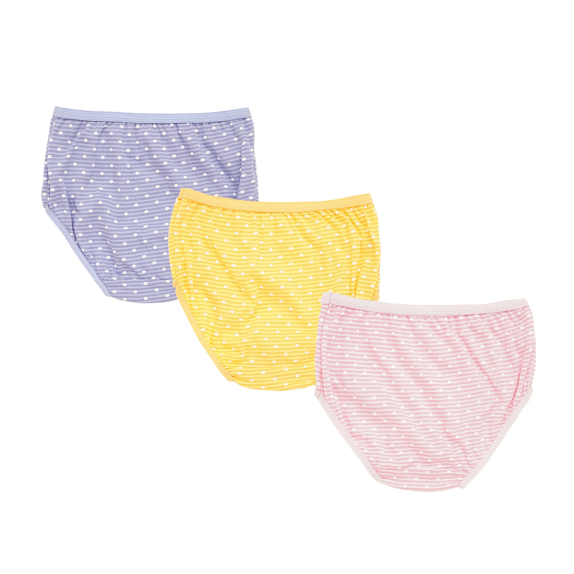 Redrose Girls' Striped Cotton Panties – Pack of 6 | Soft & Breathable Daily Innerwear | BABY-18