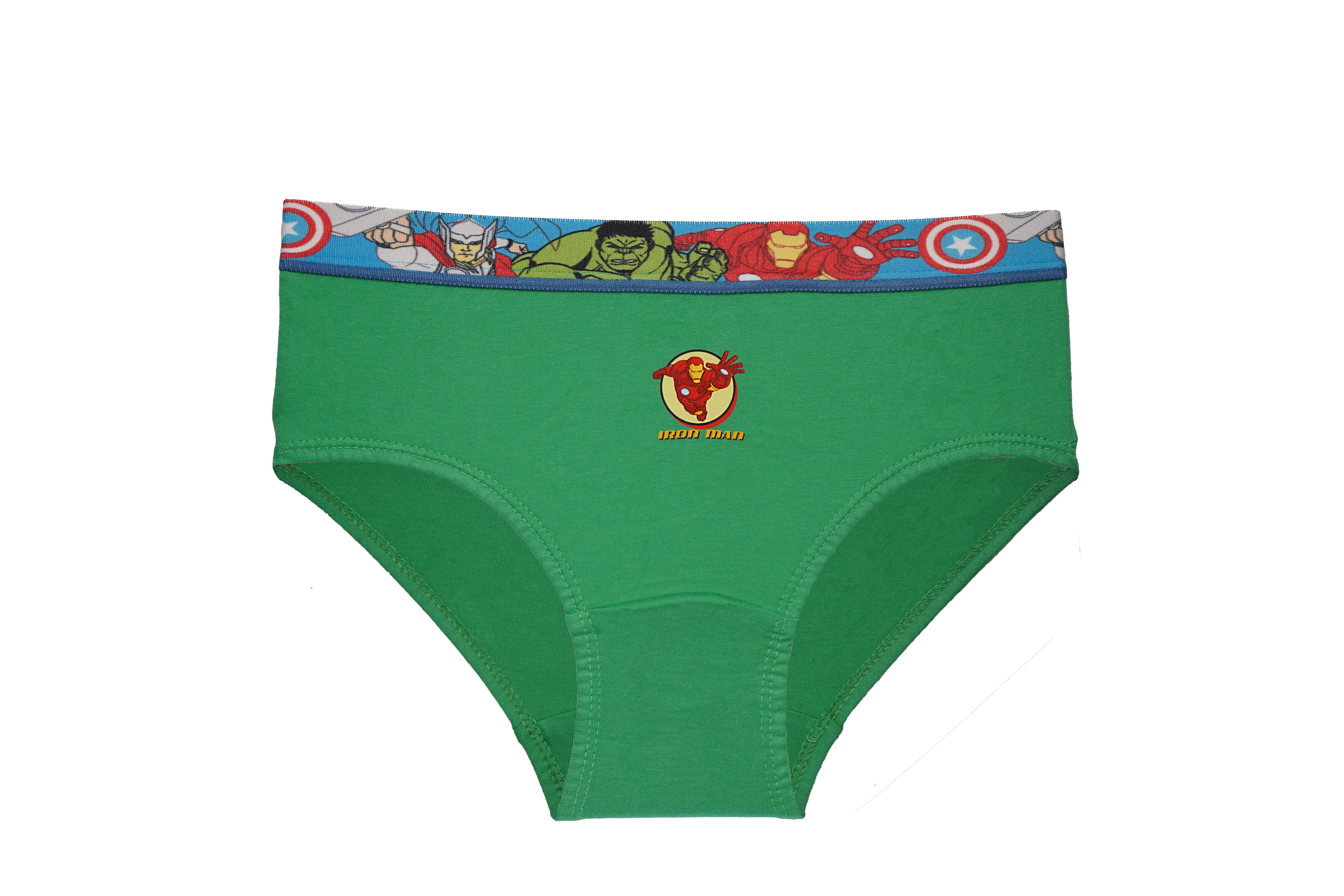 Boys' Avengers Briefs (Pack of 6) – 100% Cotton Superhero Innerwear with Marvel Character Waistband | JR-530
