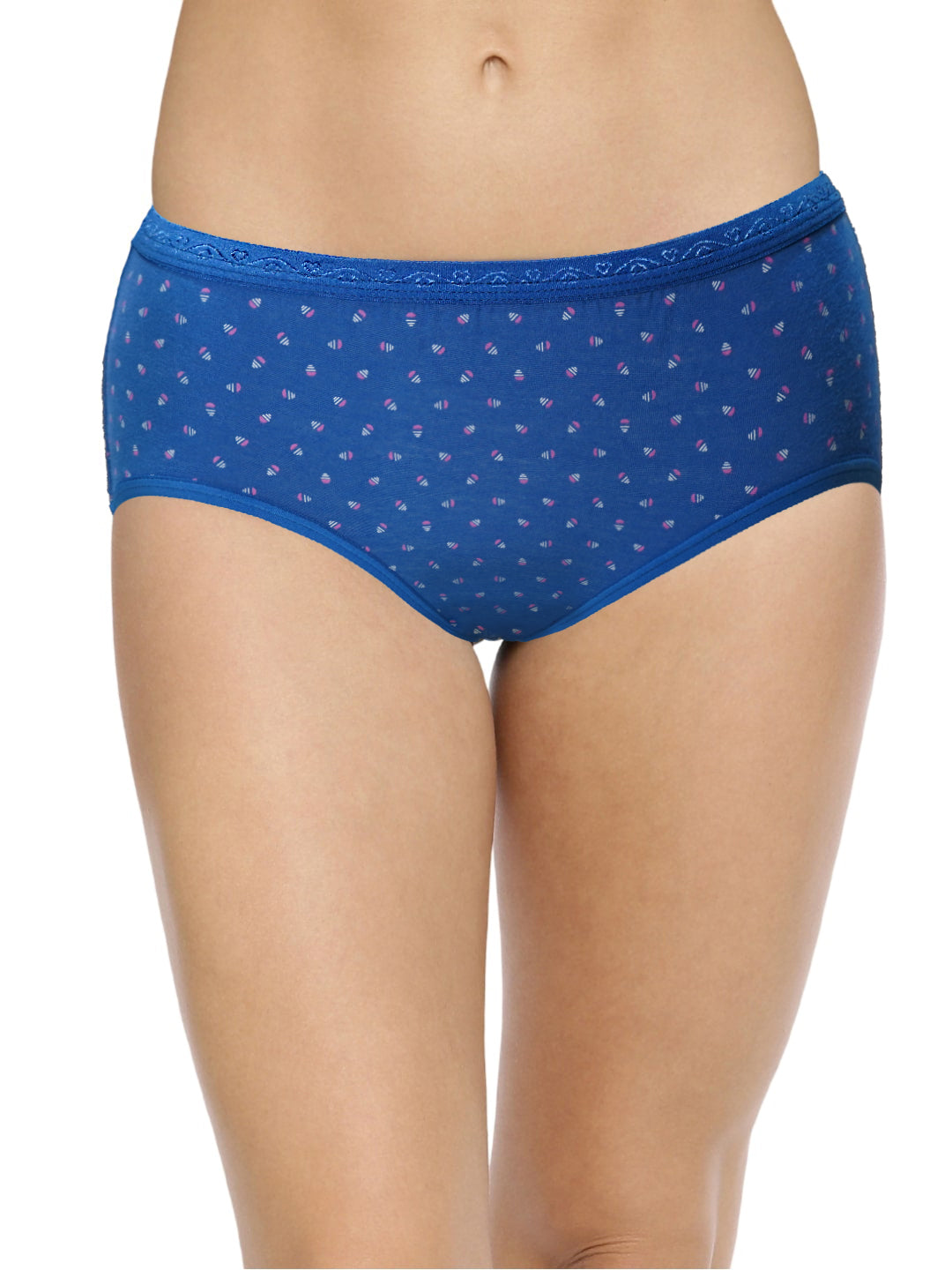 ANJU Red Rose Printed Cotton Comfort Medium Rise, Full Coverage Hipster Panties - Multicolor Pack of 3