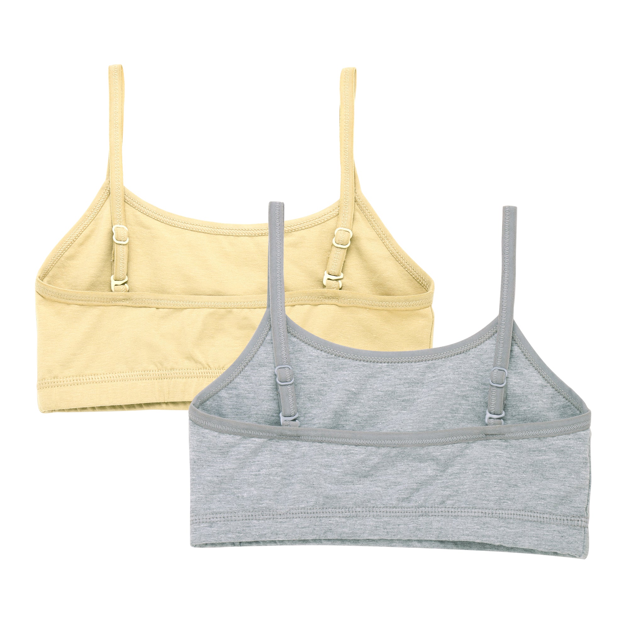 Redrose Pack of 2 Baby Girl Cotton Lycra Slips – Grey & Yellow | BS-2007