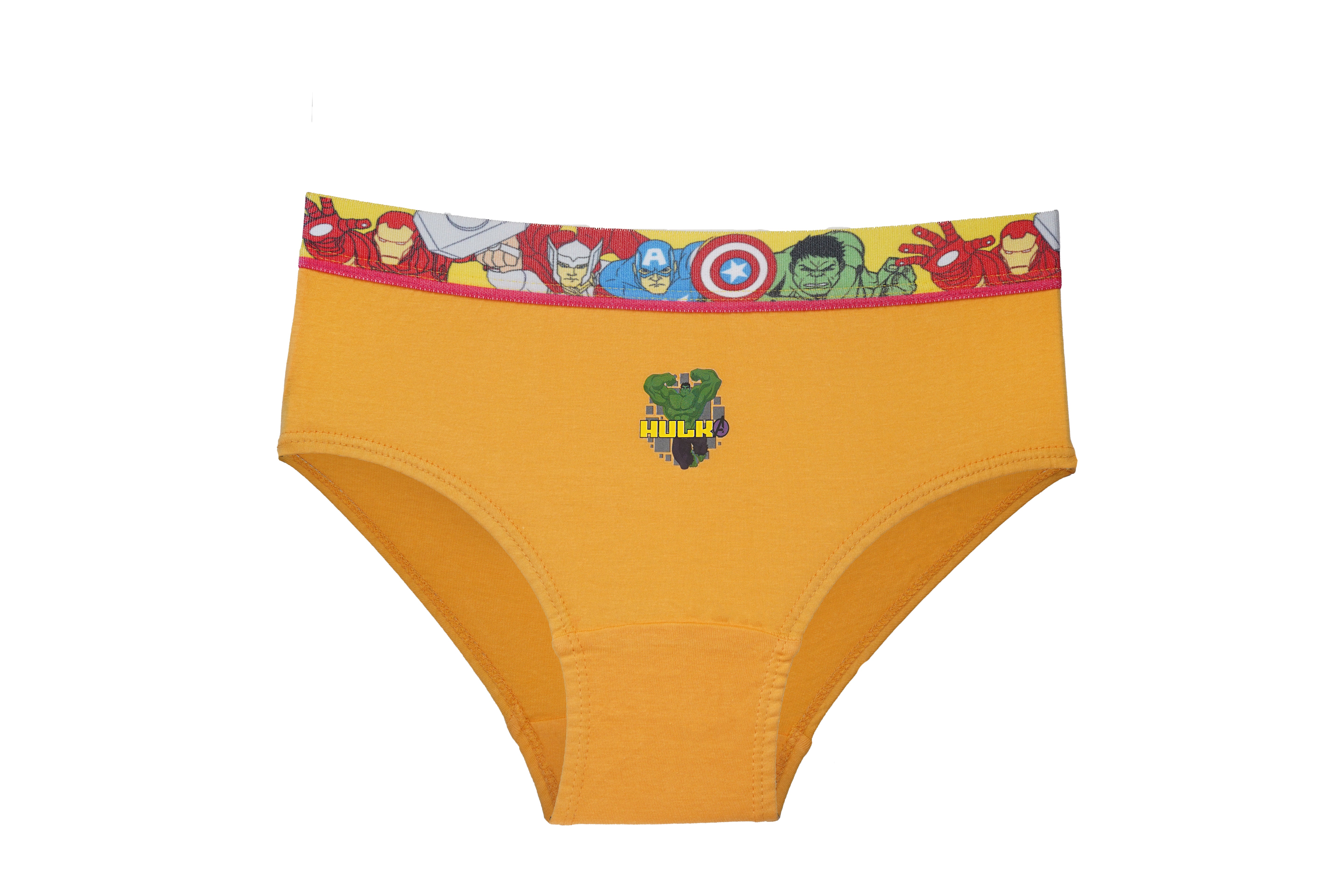 Boys' Avengers Briefs (Pack of 6) – 100% Cotton Superhero Innerwear with Marvel Character Waistband | JR-530