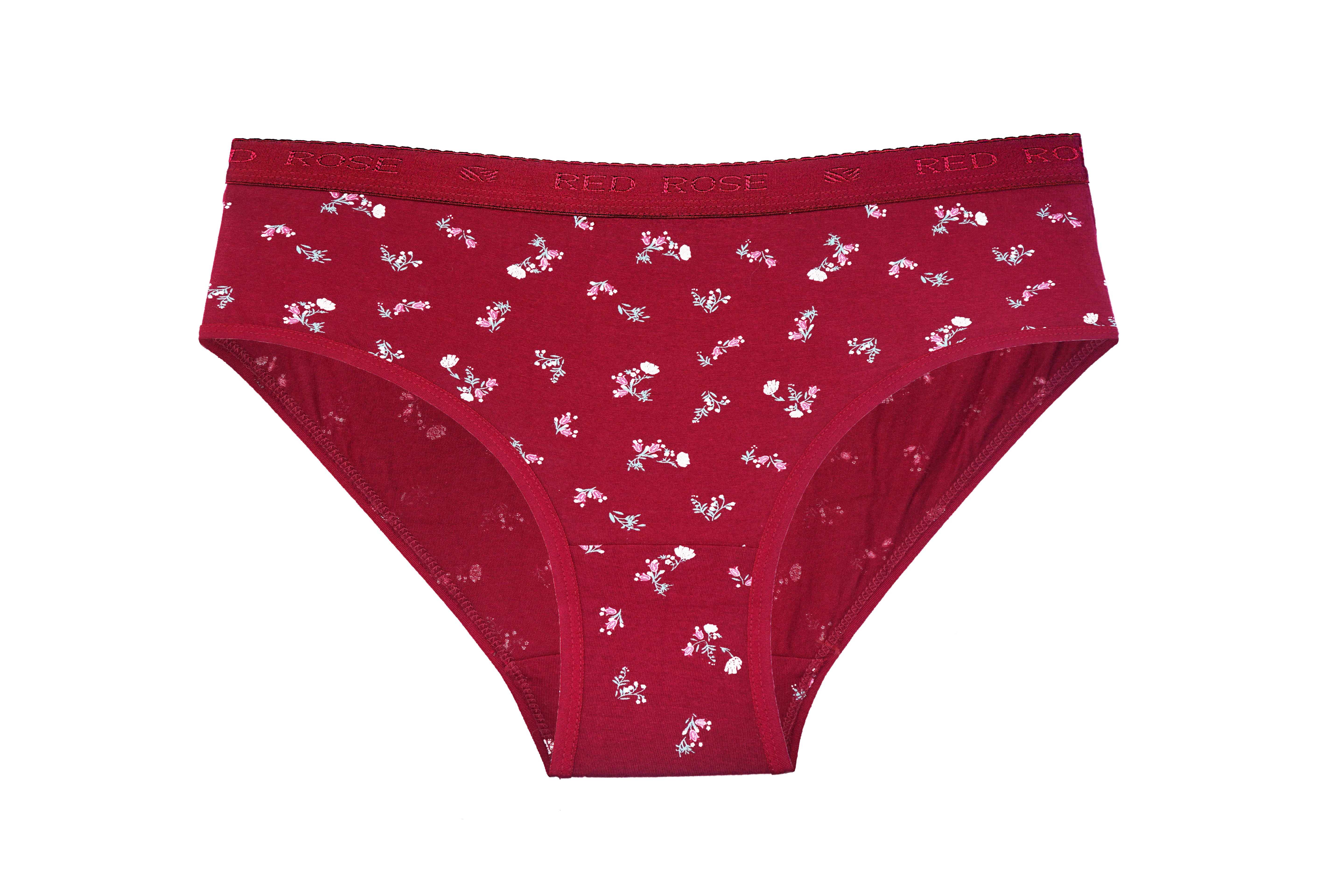 HAVOC Red Rose Women’s Mid-Rise Cotton Hipster Panties – Pack of 3