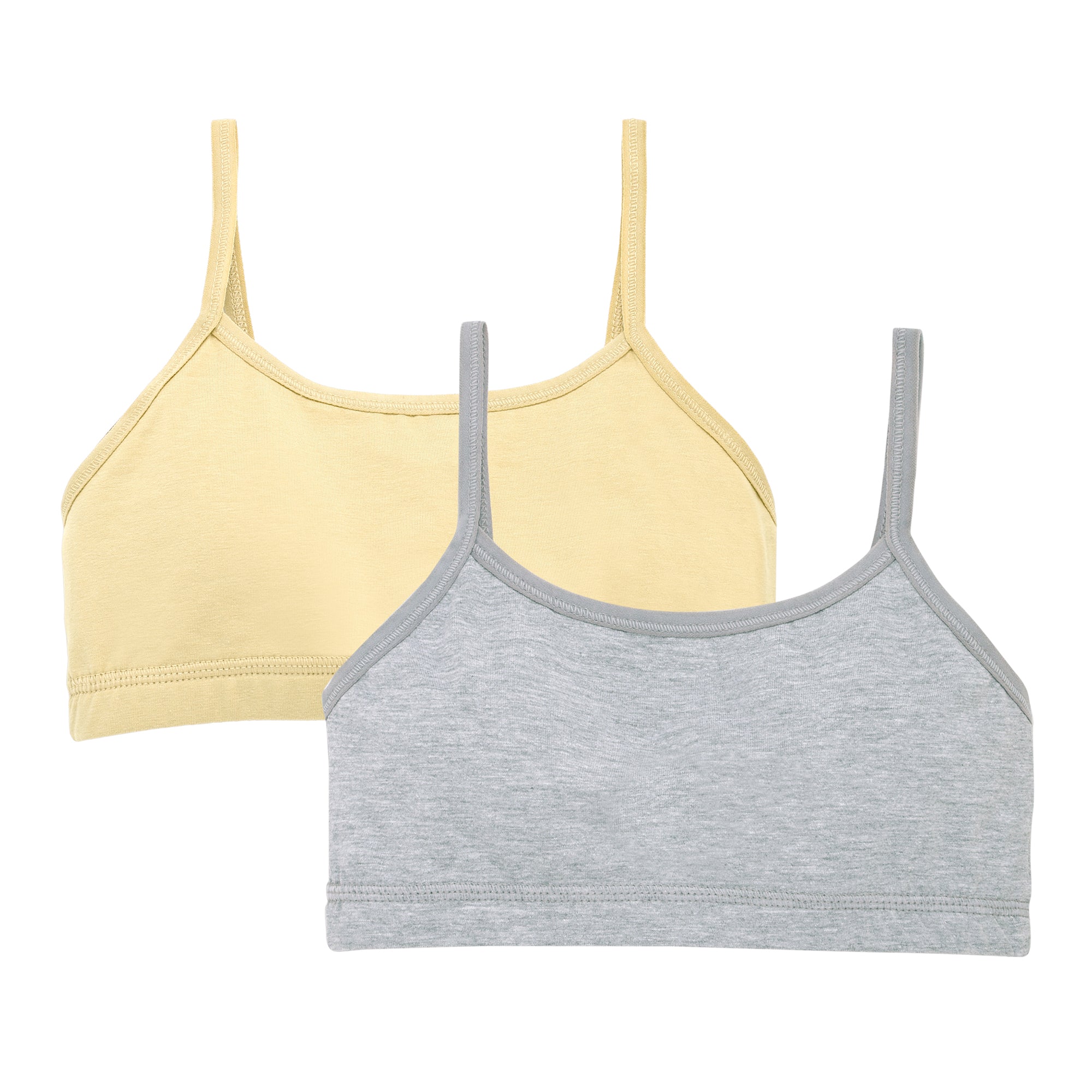 Redrose Pack of 2 Baby Girl Cotton Lycra Slips – Grey & Yellow | BS-2007
