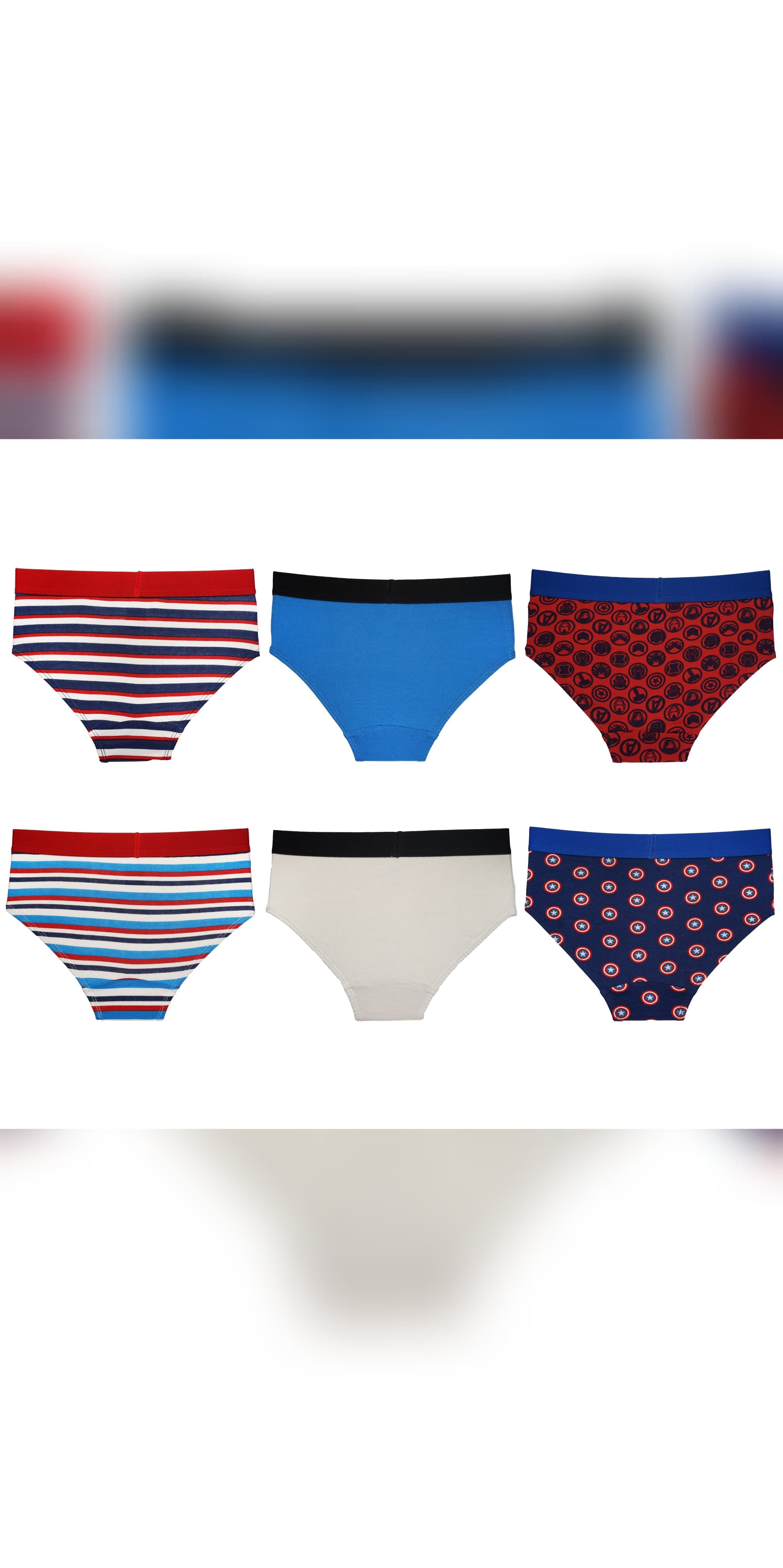 Boys’ Marvel Avengers Briefs – 6-Pack 100% Cotton Underwear | JR-509