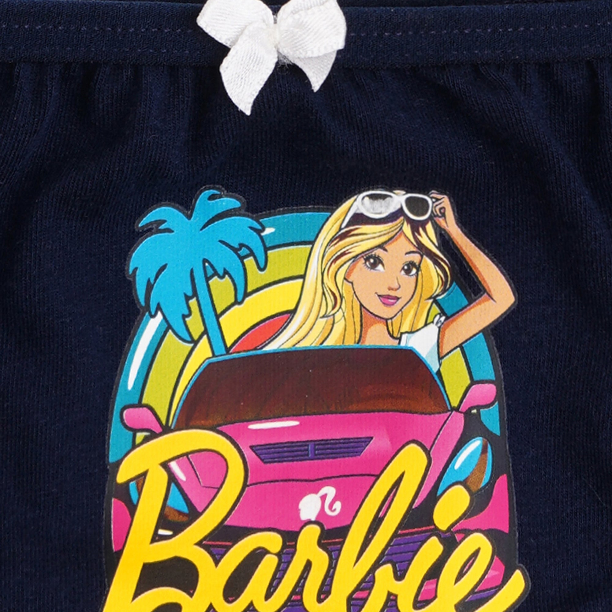 Redrose Girls' Barbie Print & Stripes Cotton Panties – Pack of 6 | Soft & Stylish Briefs for Daily Wear | BABY-61