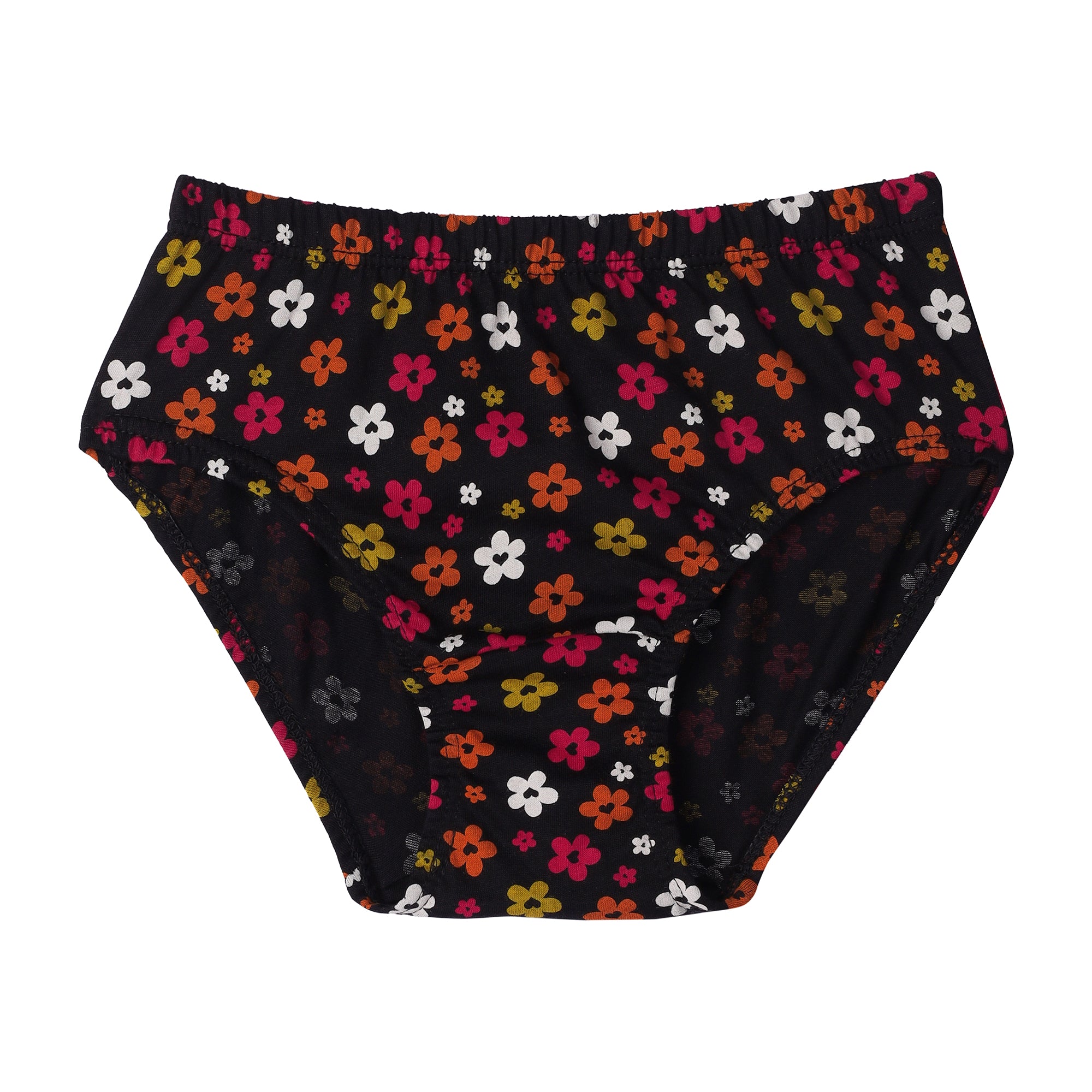 Redrose Girls' Floral Printed Briefs Pack of 6 – Soft Cotton Panties for Kids | BABY-69