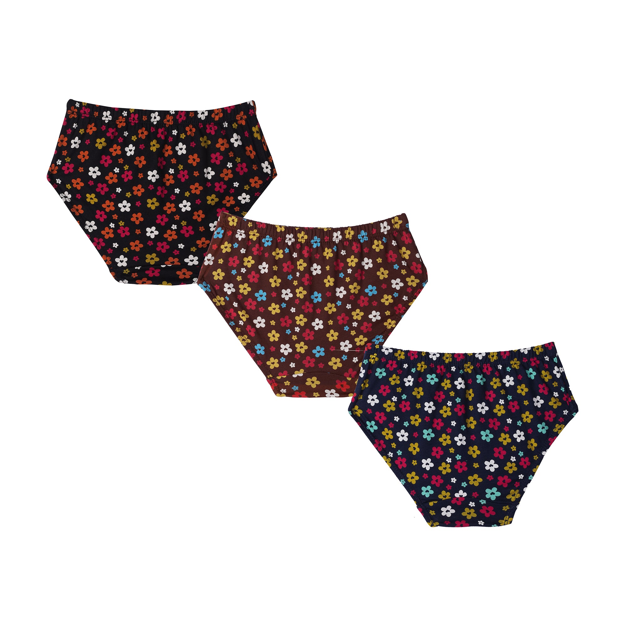 Redrose Girls' Floral Printed Briefs Pack of 6 – Soft Cotton Panties for Kids | BABY-69