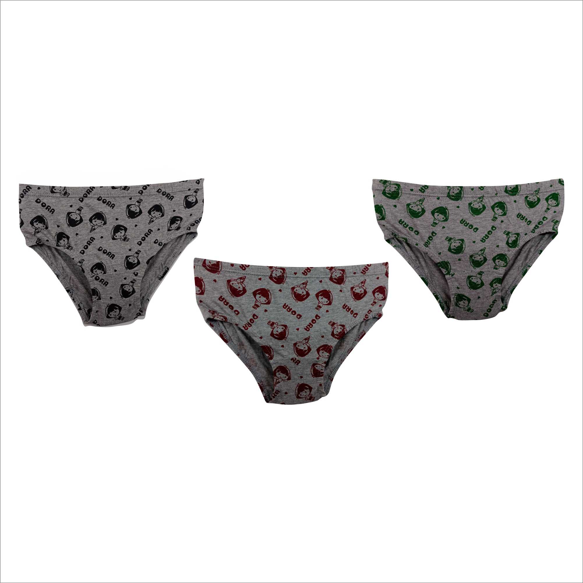 Girls' Dora Printed Briefs – Pack of 3 | Soft Cotton Innerwear by Redrose| BABY-121