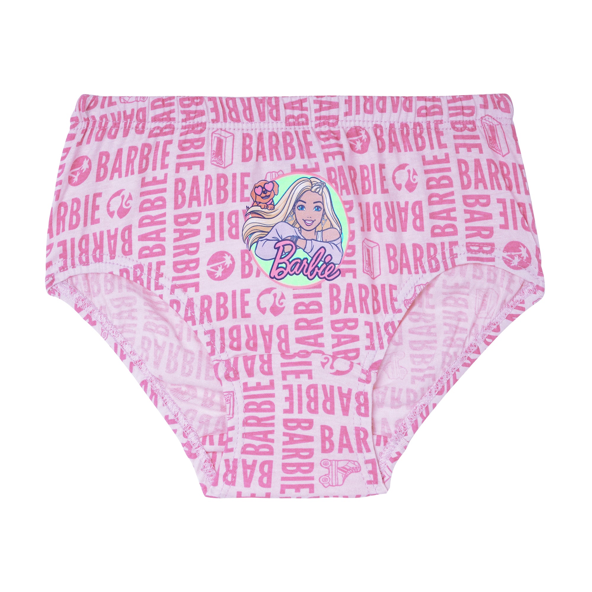 Girls' Barbie Printed Briefs – Pack of 6 | Soft Cotton Innerwear by Redrose | BABY-123