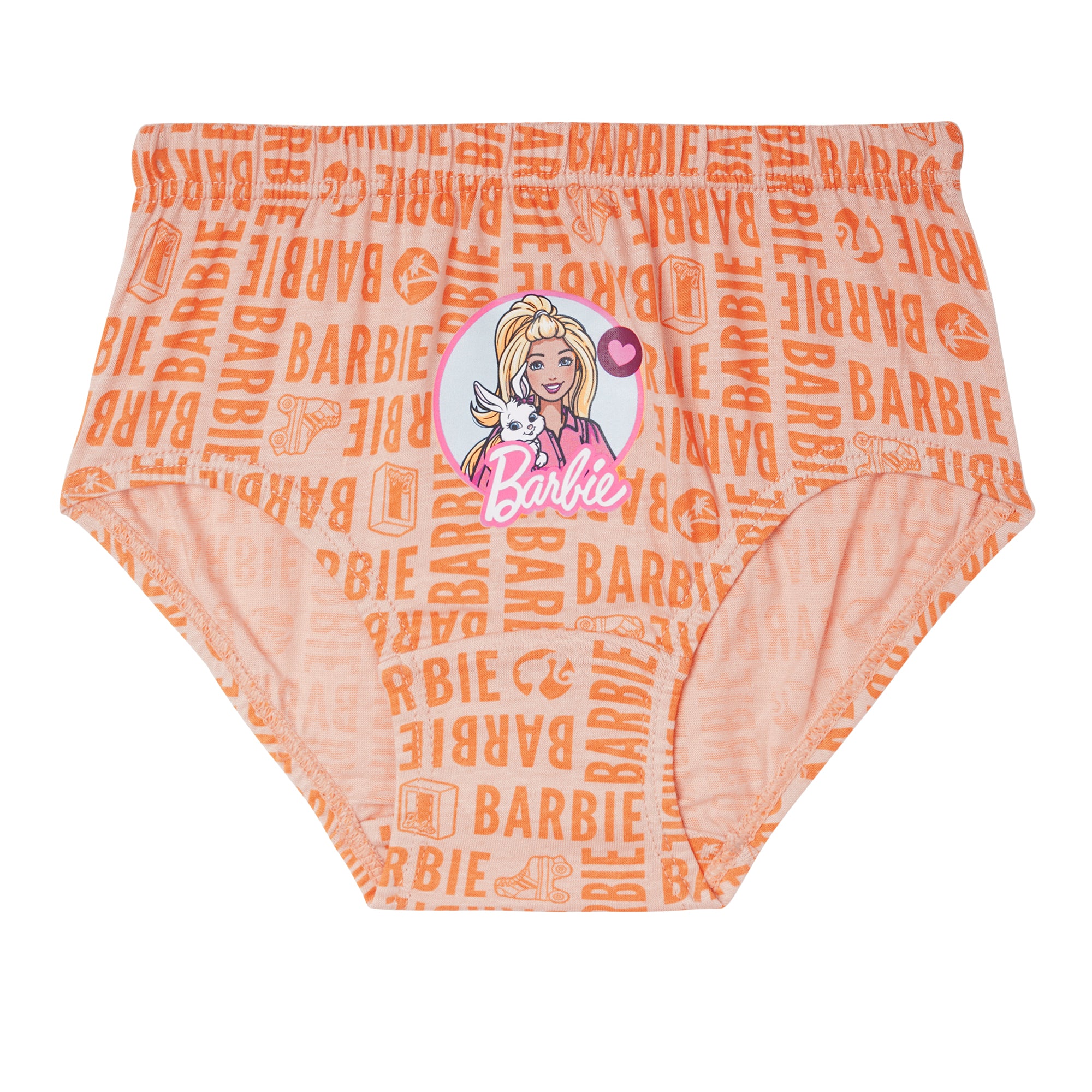 Girls' Barbie Printed Briefs – Pack of 6 | Soft Cotton Innerwear by Redrose | BABY-123