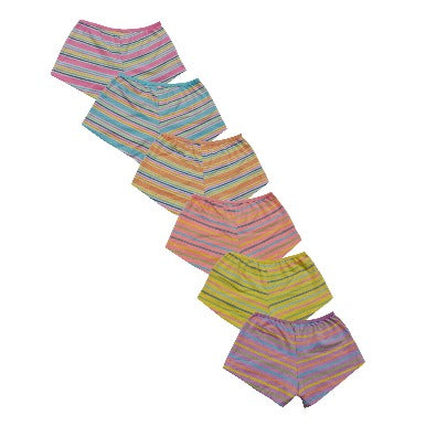 Red Rose Girls' Cotton Briefs Pack of 6 – Barbie Printed Striped Innerwear | BABY-134