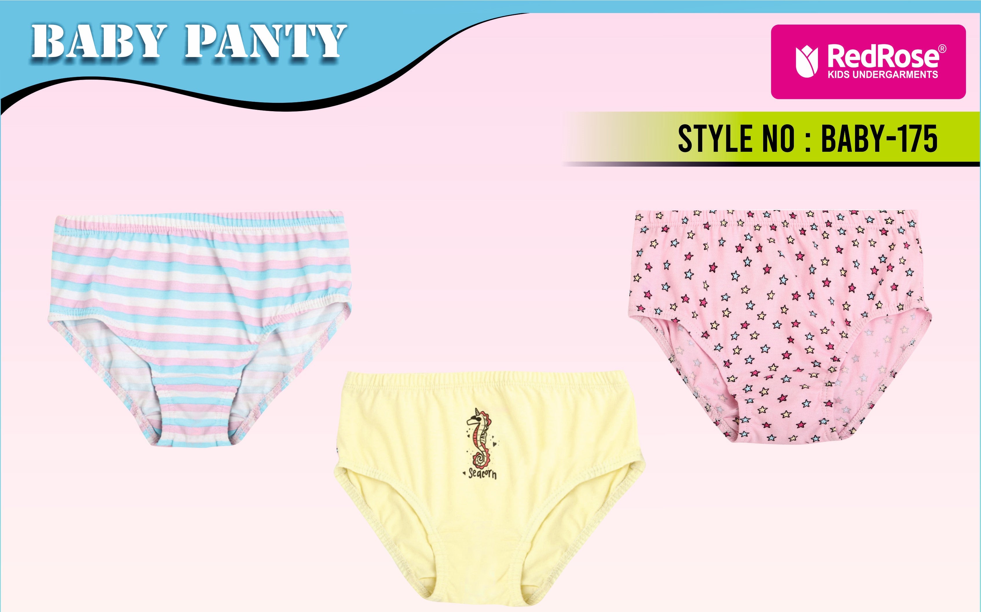 RedRose Soft & Stylish Baby Panties – 100% Cotton Comfort for Your Little One | BABY 175