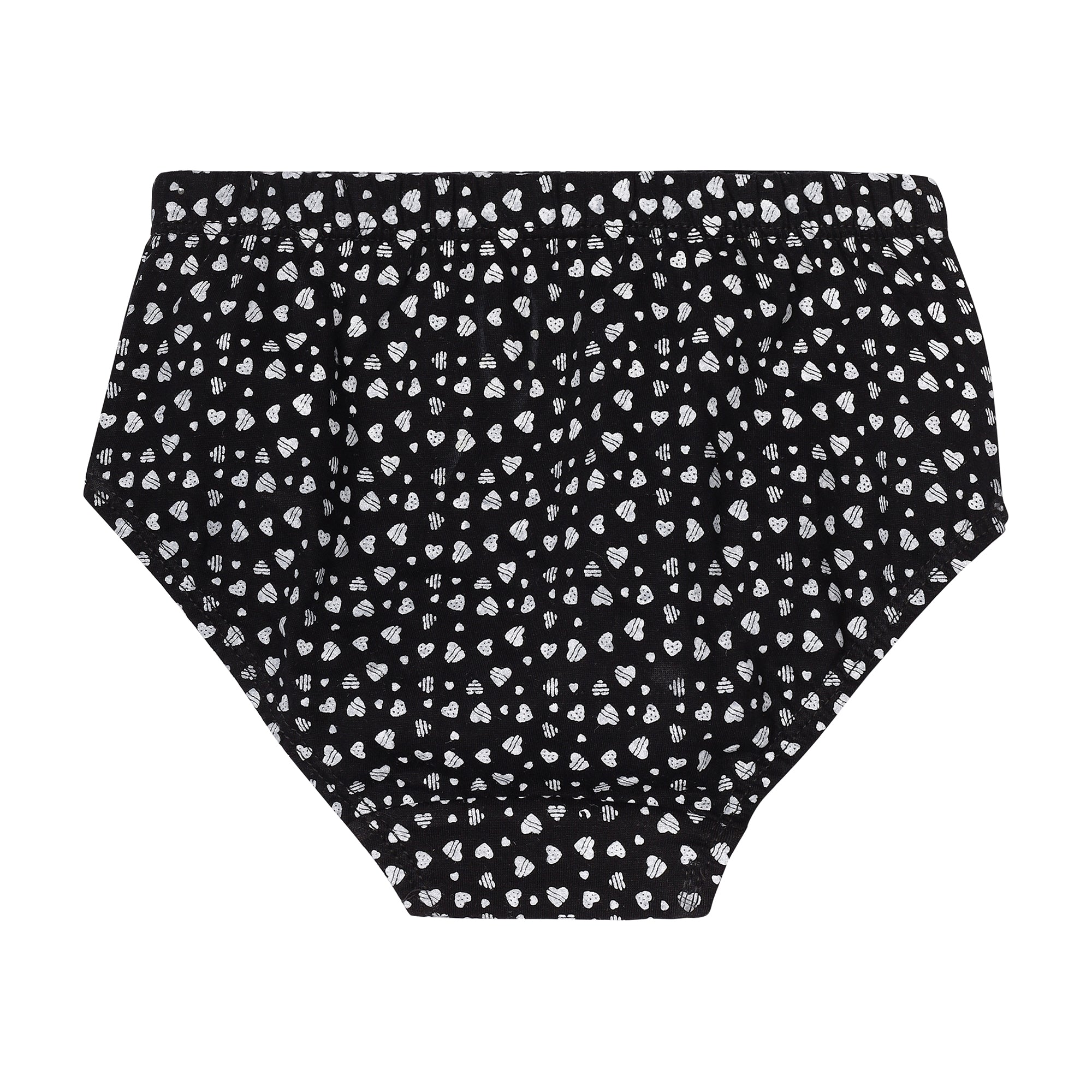 Redrose Girls’ Black & White Printed Cotton Panties – Pack of 6 | Soft & Breathable Everyday Briefs | BABY-64