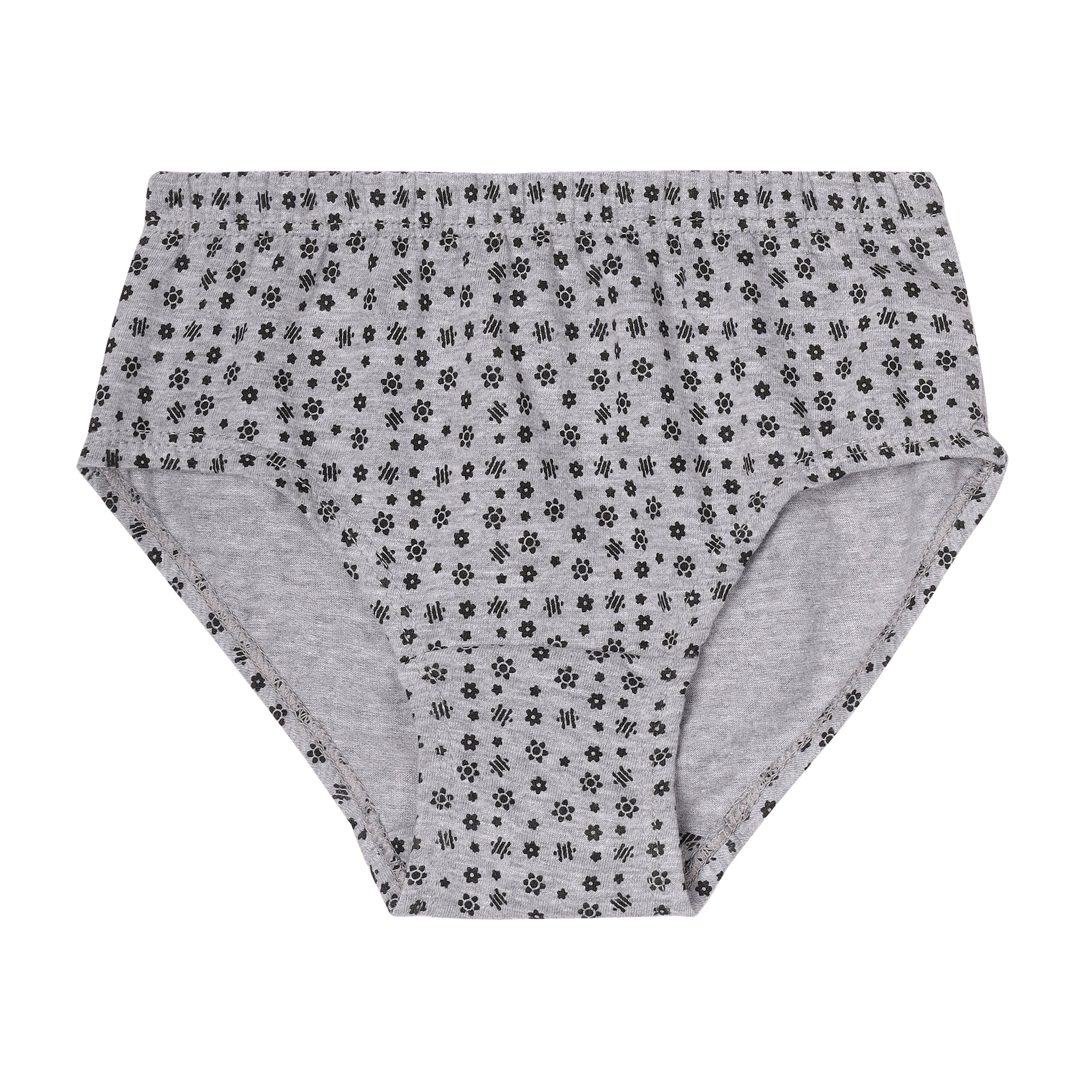 Redrose Girls’ Black & White Printed Cotton Panties – Pack of 6 | Soft & Breathable Everyday Briefs | BABY-64