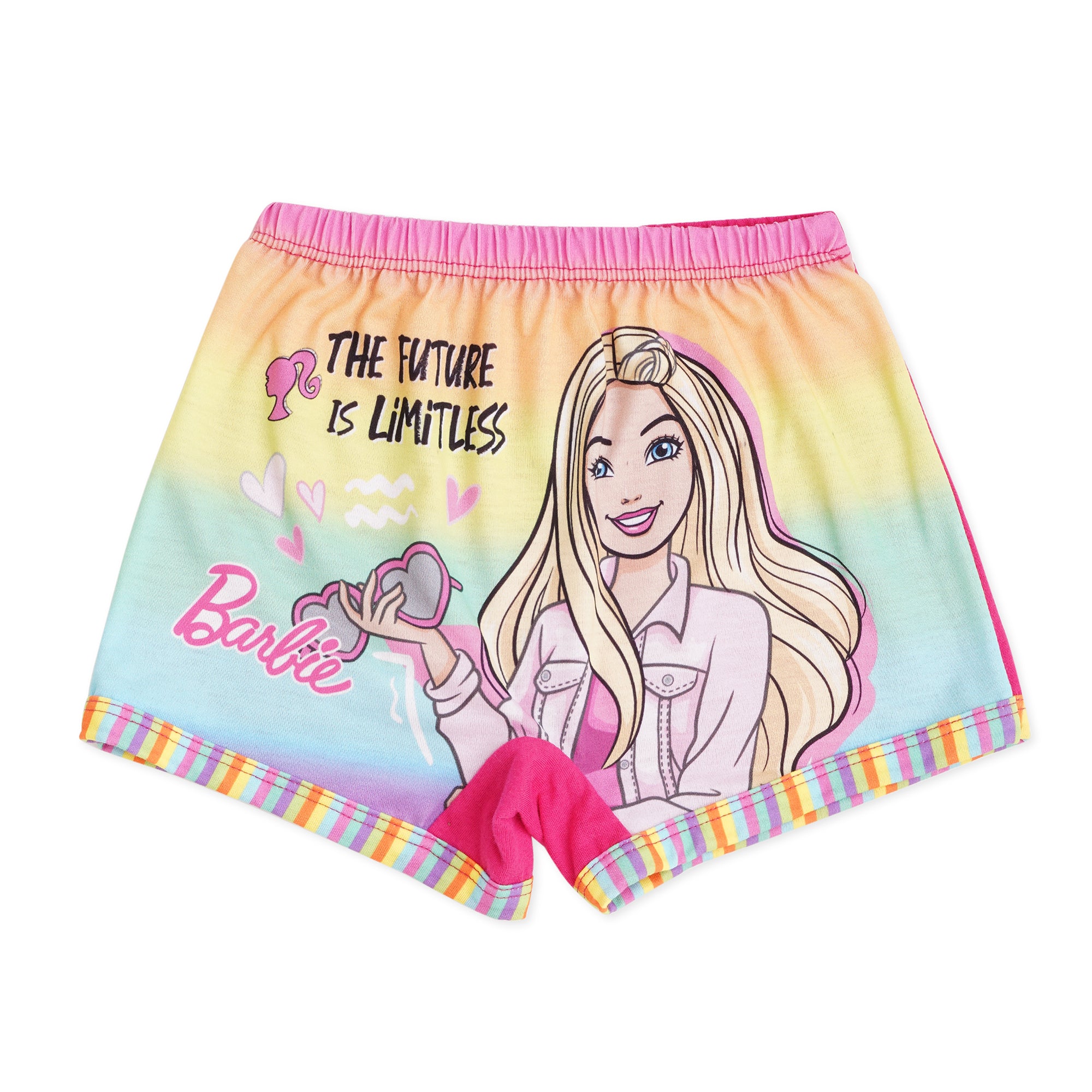 Girls' Rainbow Barbie Printed Lycra Shorts for comfort and style | BABY 154