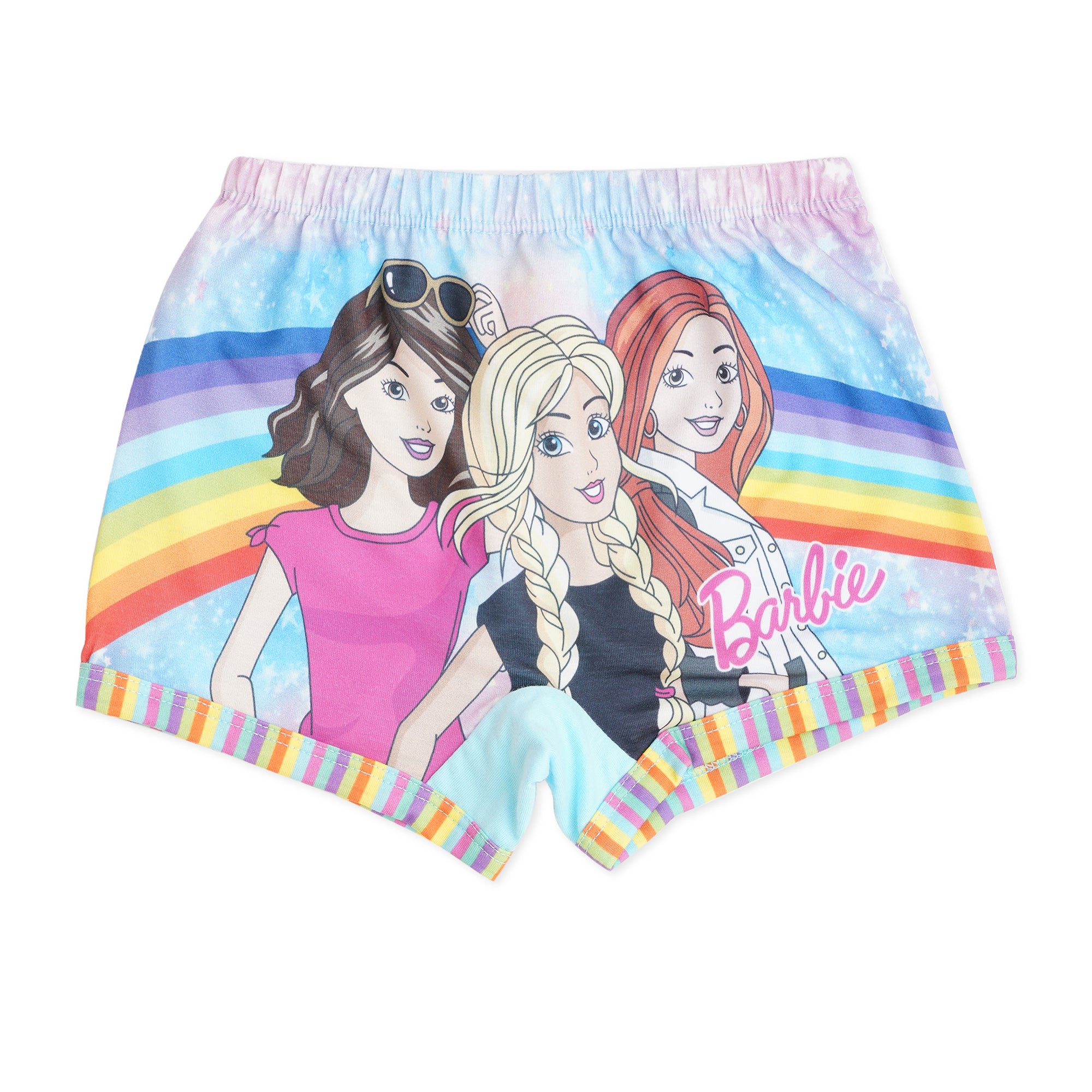 Girls' Rainbow Barbie Printed Lycra Shorts for comfort and style | BABY 154