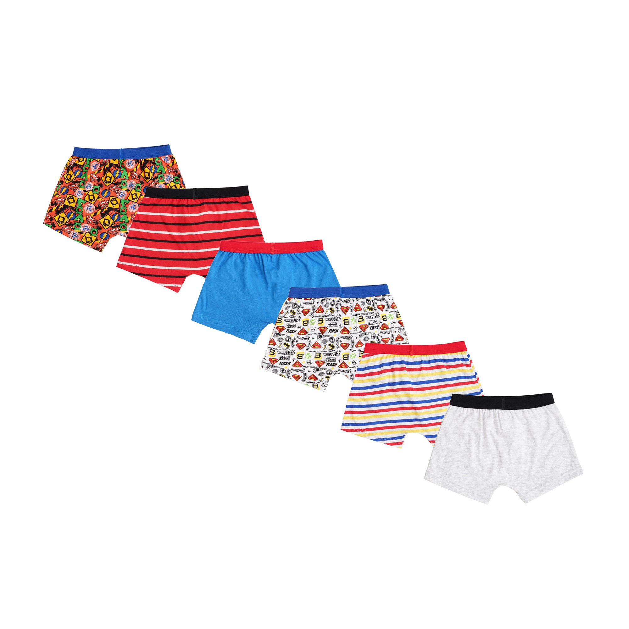 Redrose Boys Innerwear Printed Boxer Briefs – Pack of 6 | Fun Cartoon & Stripe Designs | JR-512