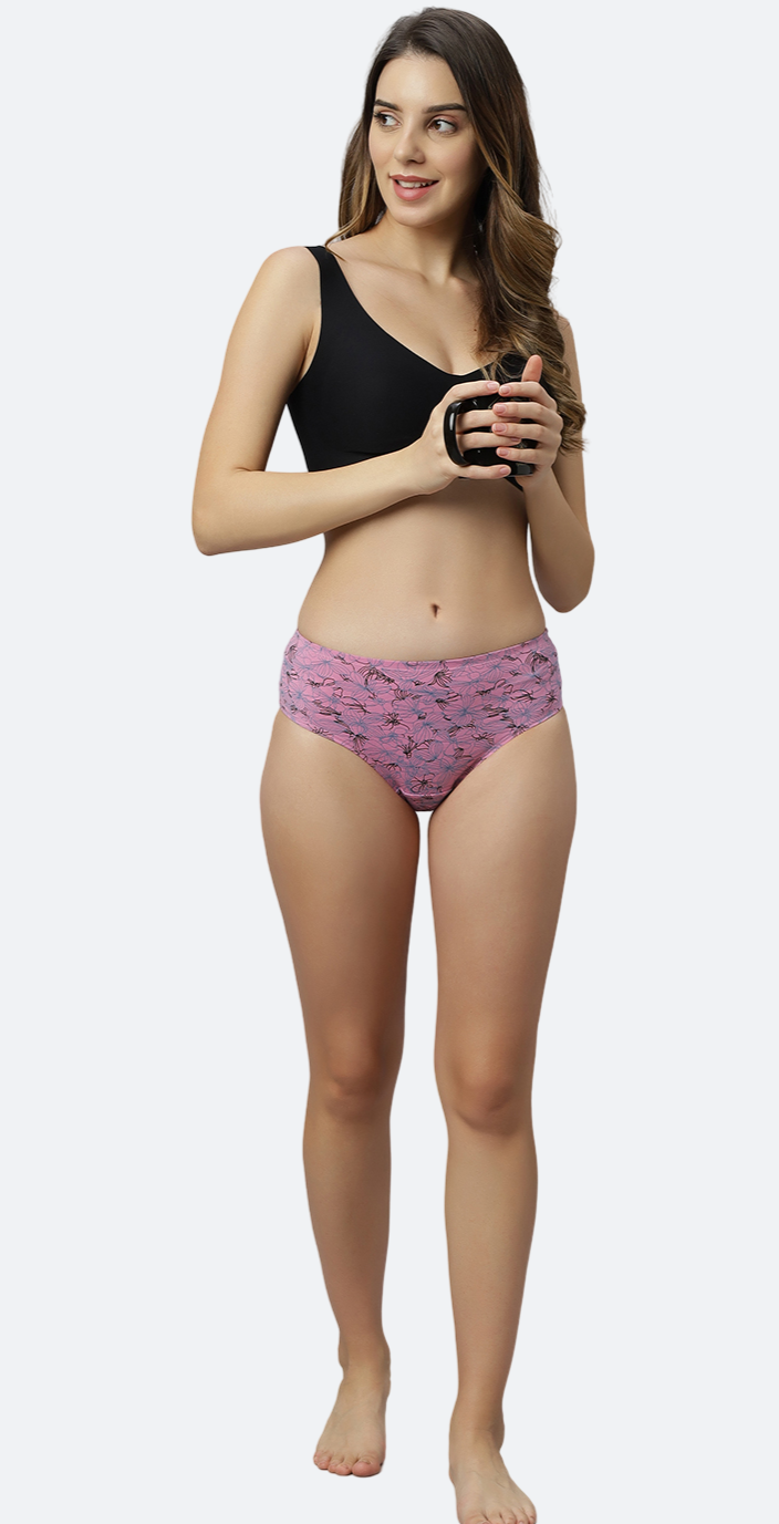 Women’s Hipster Panties – Soft Breathable Cotton Spandex Fabric – Regular Brief Underwear – Comfort Fit – Assorted Colors – Pack of 5 - COMBO-43