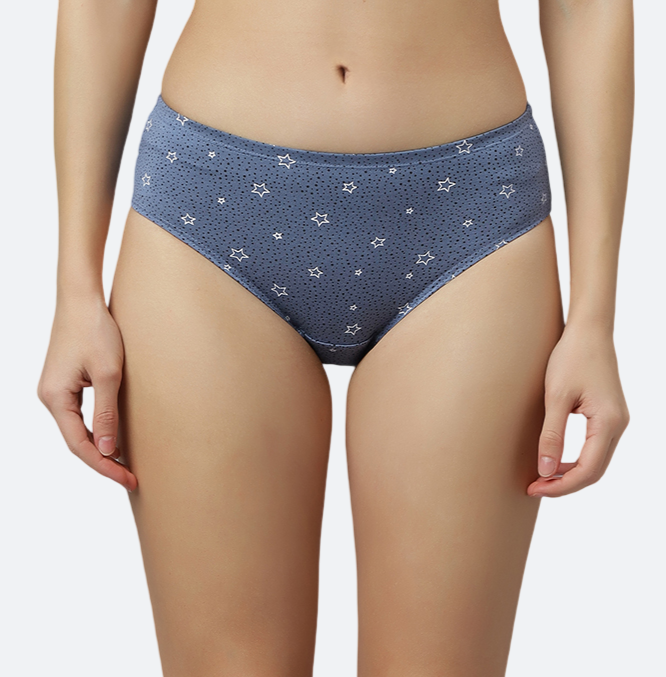 Women’s Hipster Panties – Soft Breathable Cotton Spandex Fabric – Regular Brief Underwear – Comfort Fit – Assorted Colors – Pack of 5 - COMBO-43