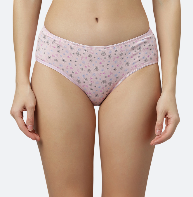 Women’s Hipster Panties – Soft Breathable Cotton Spandex Fabric – Regular Brief Underwear – Comfort Fit – Assorted Colors – Pack of 5 - COMBO-46