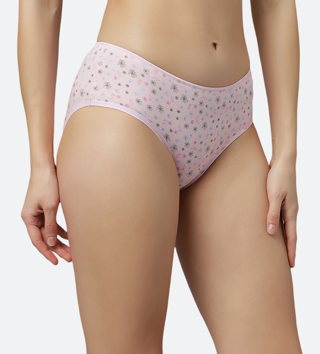 Women’s Hipster Panties – Soft Breathable Cotton Spandex Fabric – Regular Brief Underwear – Comfort Fit – Assorted Colors – Pack of 5 - COMBO-46