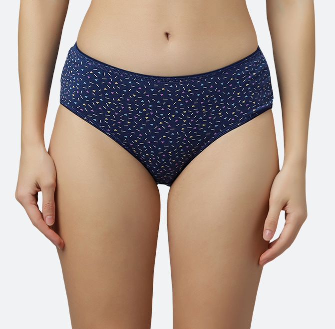 Women’s Hipster Panties – Soft Breathable Cotton Spandex Fabric – Regular Brief Underwear – Comfort Fit – Assorted Colors – Pack of 5 - COMBO-46