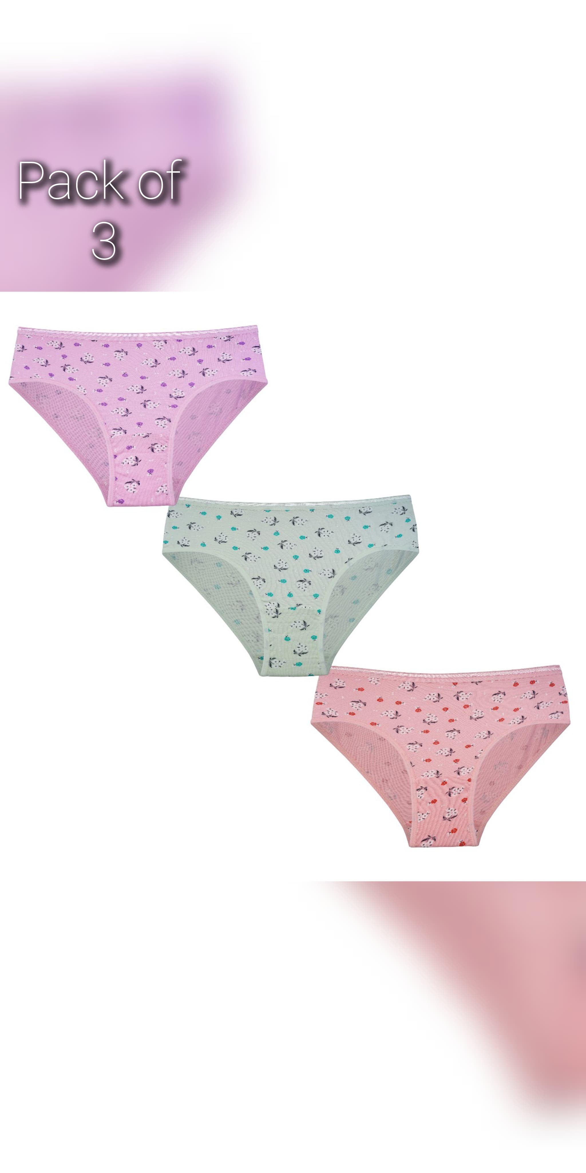 MUSK Red Rose Women’s Mid-Rise Cotton Hipster Panties – Full Coverage, Comfort Fit – Pack of 3