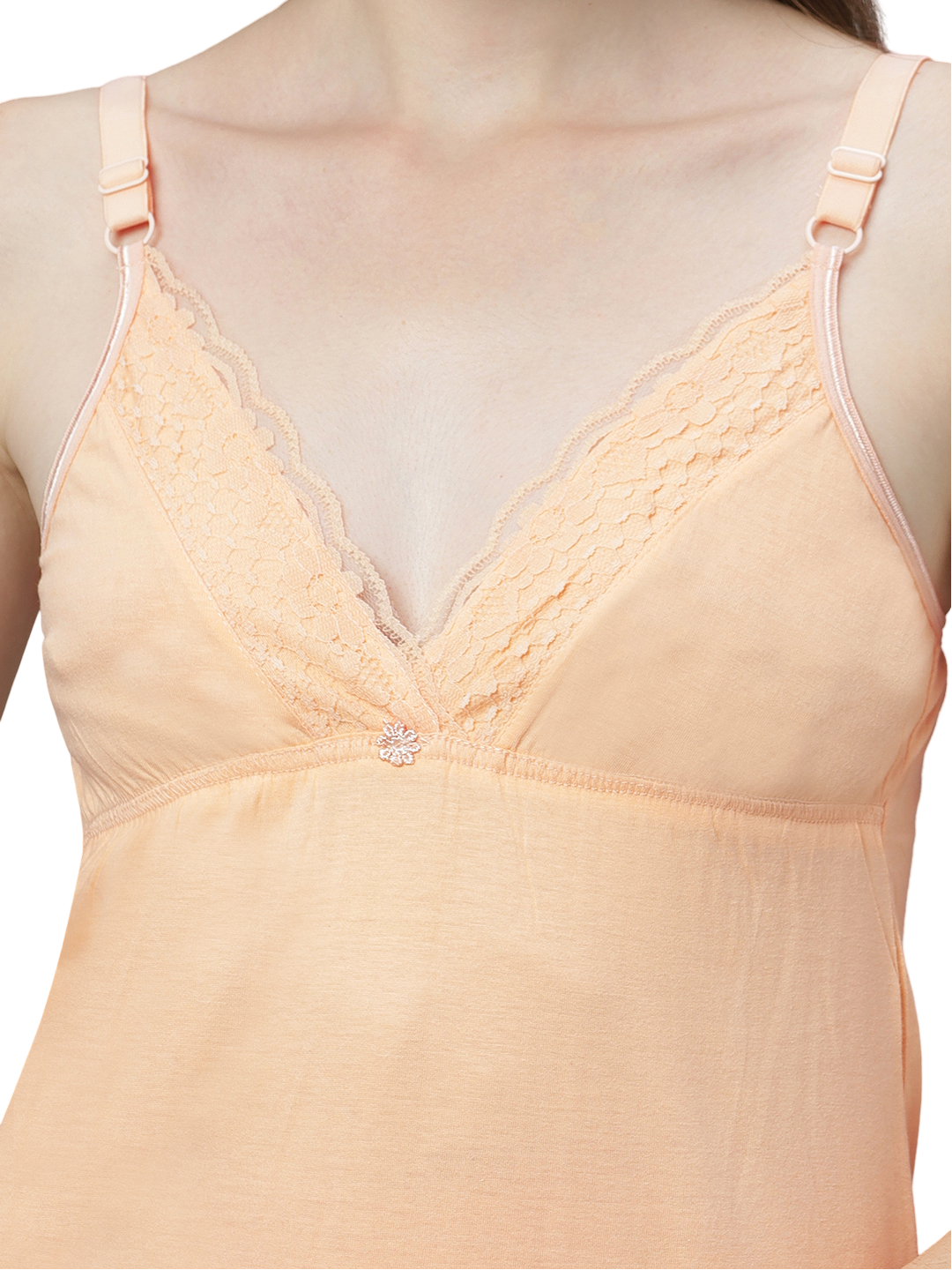 Red Rose Women's Sleeveless Hosiery Cotton Bra Type Full Length Camisole, Long Inner wear Petticoat-Nighty Slip-Kurtis Slip-Suit Slip