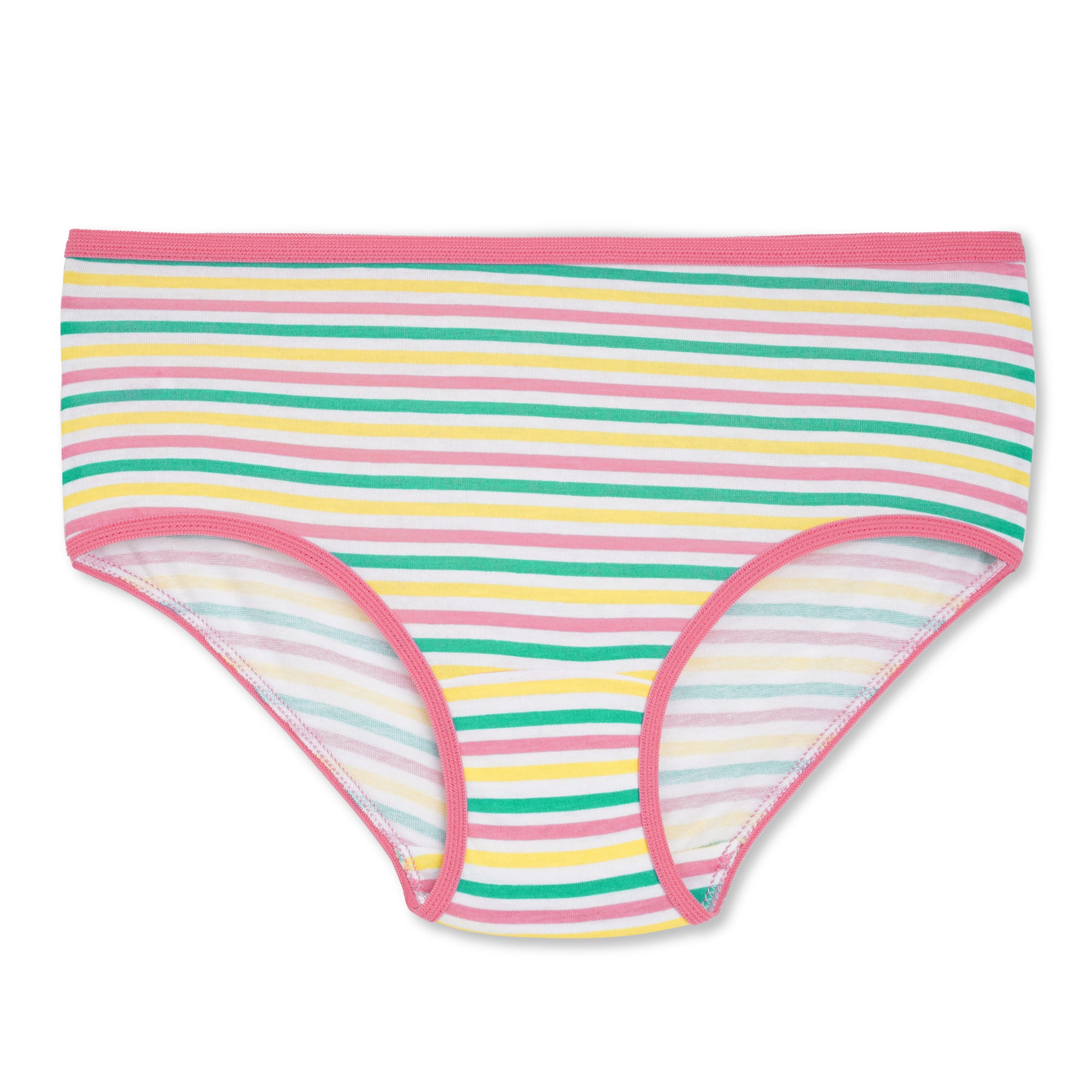 Redrose Girls' Printed & Striped Cotton Panties – Pack of 6 | Colorful Comfort Briefs for Kids | BABY-56