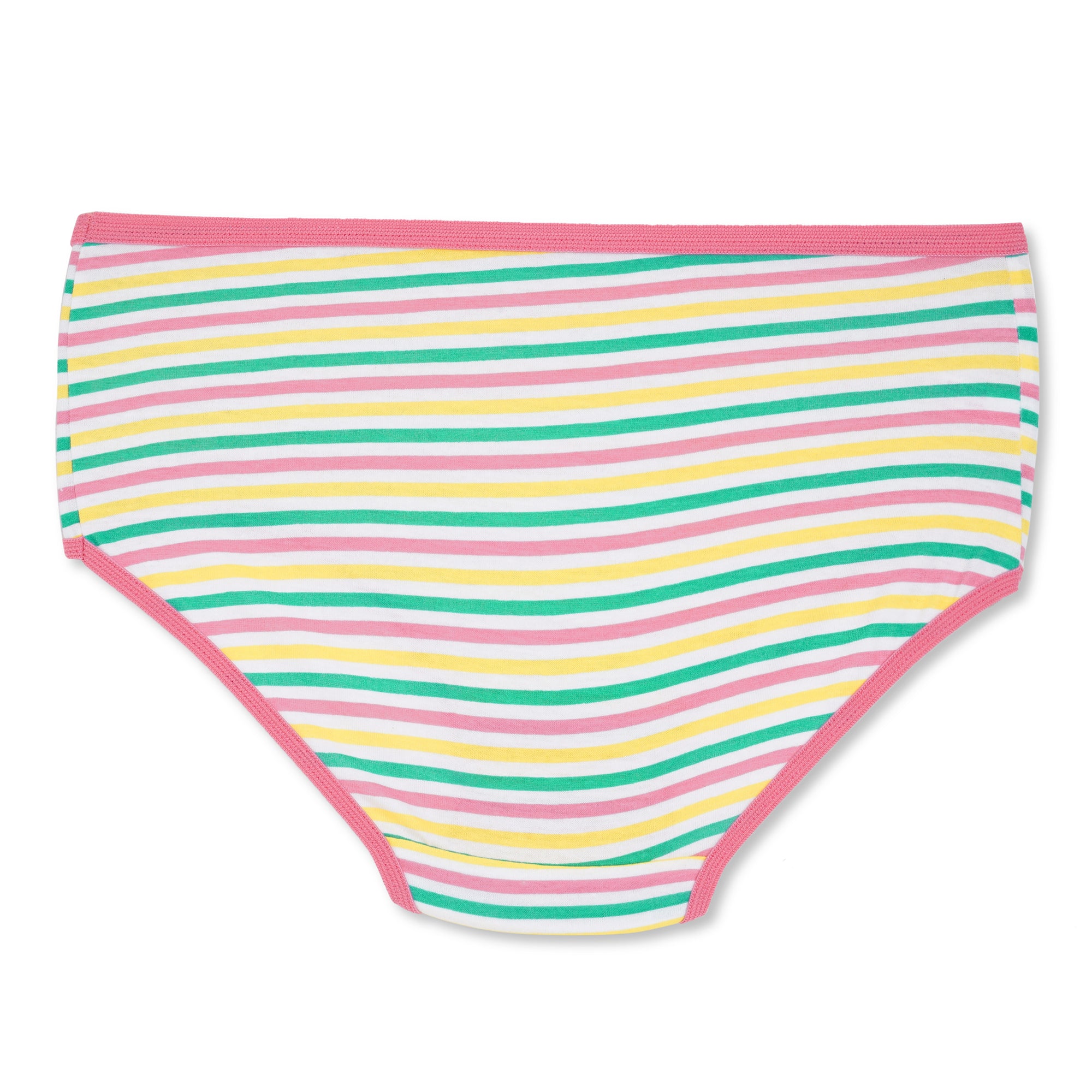 Redrose Girls' Printed & Striped Cotton Panties – Pack of 6 | Colorful Comfort Briefs for Kids | BABY-56