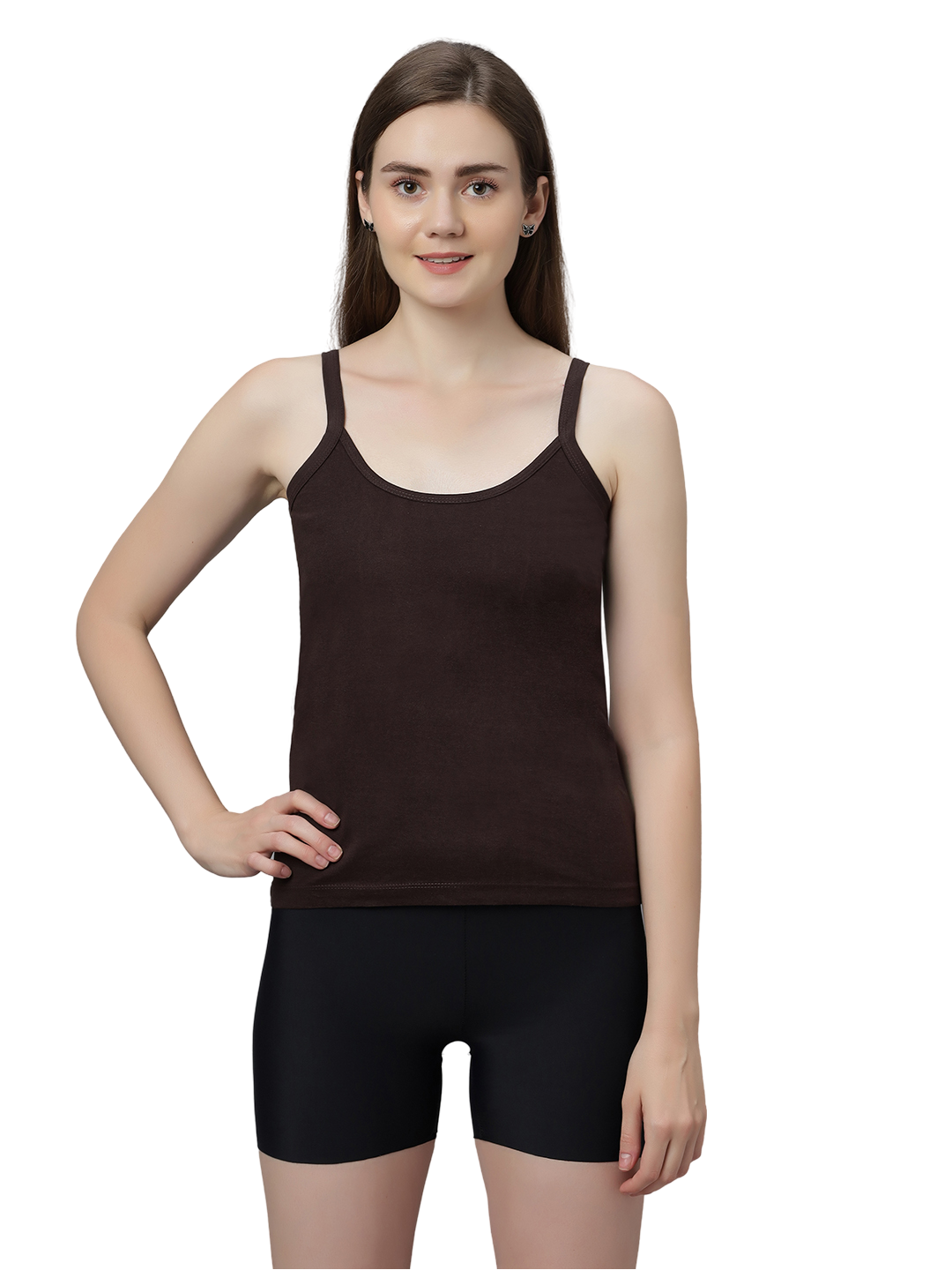 Women's Cotton Spaghetti Strap Camisole – Soft Innerwear & Layering | Slim Fit Comfortable Sleeveless Undershirt | SWISS BEAUTY