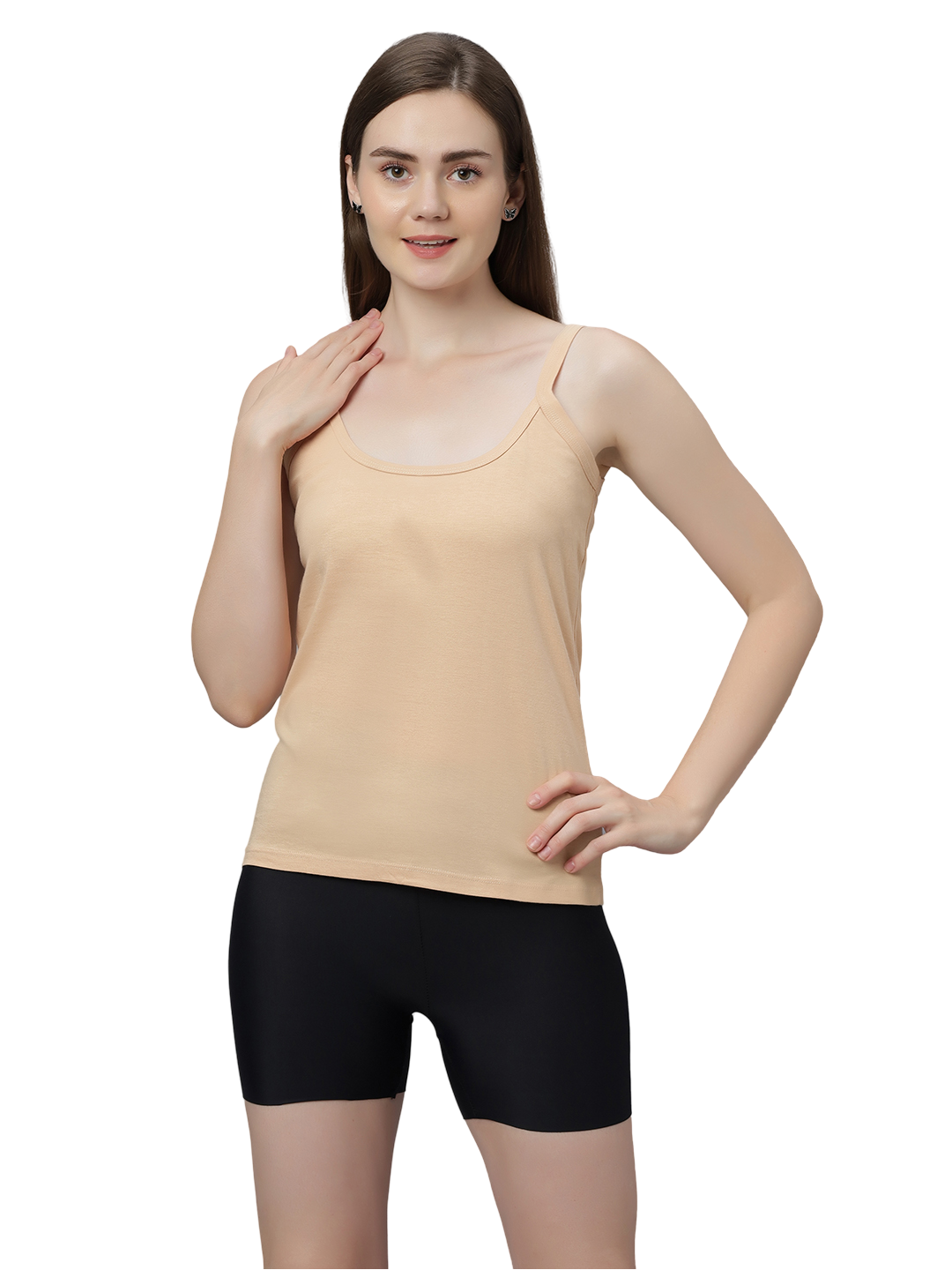 Women's Cotton Spaghetti Strap Camisole – Soft Innerwear & Layering | Slim Fit Comfortable Sleeveless Undershirt | SWISS BEAUTY