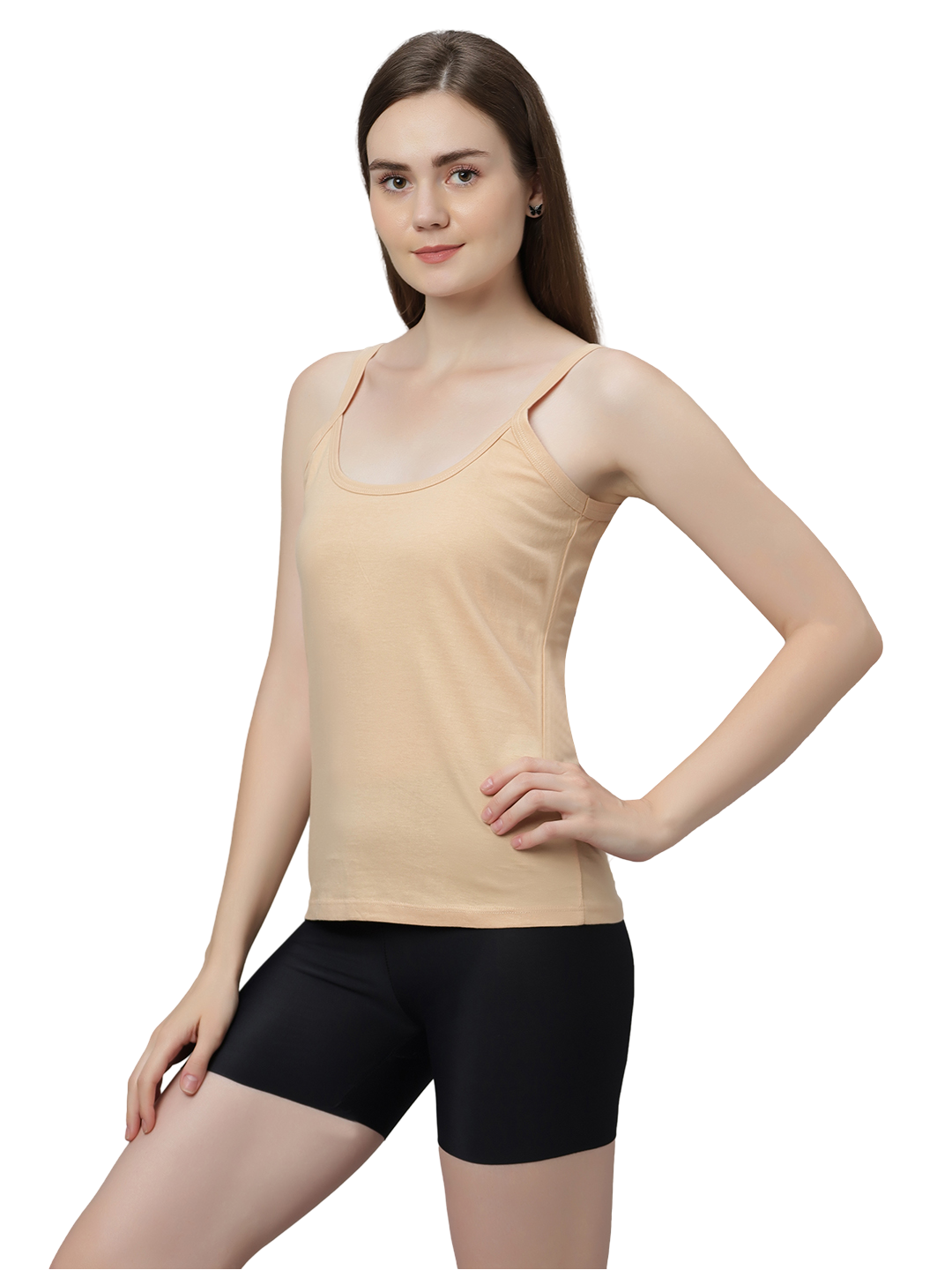 Women's Cotton Spaghetti Strap Camisole – Soft Innerwear & Layering | Slim Fit Comfortable Sleeveless Undershirt | SWISS BEAUTY