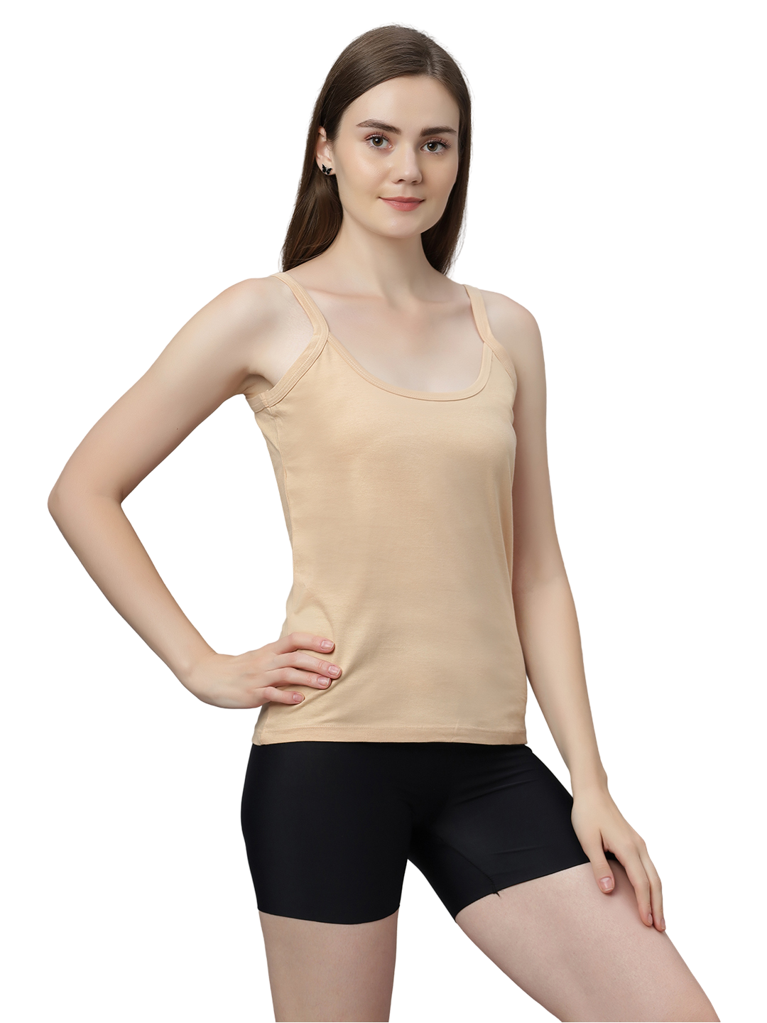 Women's Cotton Spaghetti Strap Camisole – Soft Innerwear & Layering | Slim Fit Comfortable Sleeveless Undershirt | SWISS BEAUTY