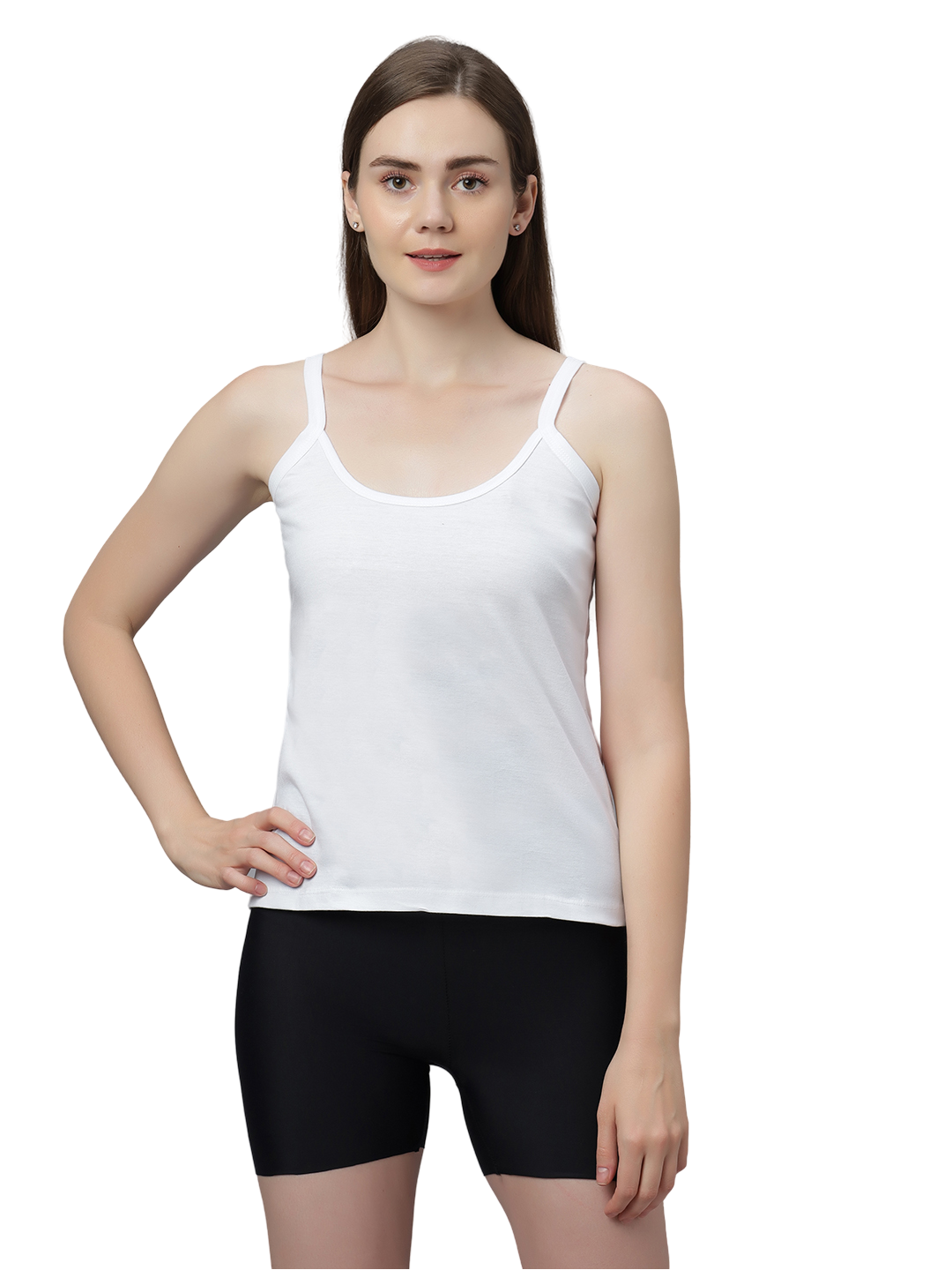 Women's Cotton Spaghetti Strap Camisole – Soft Innerwear & Layering | Slim Fit Comfortable Sleeveless Undershirt | SWISS BEAUTY