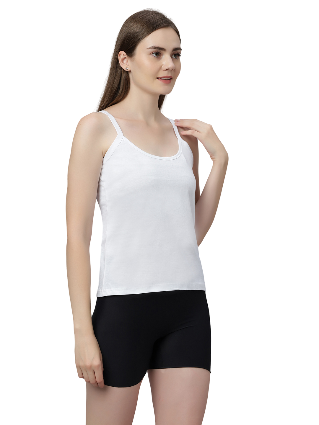 Women's Cotton Spaghetti Strap Camisole – Soft Innerwear & Layering | Slim Fit Comfortable Sleeveless Undershirt | SWISS BEAUTY