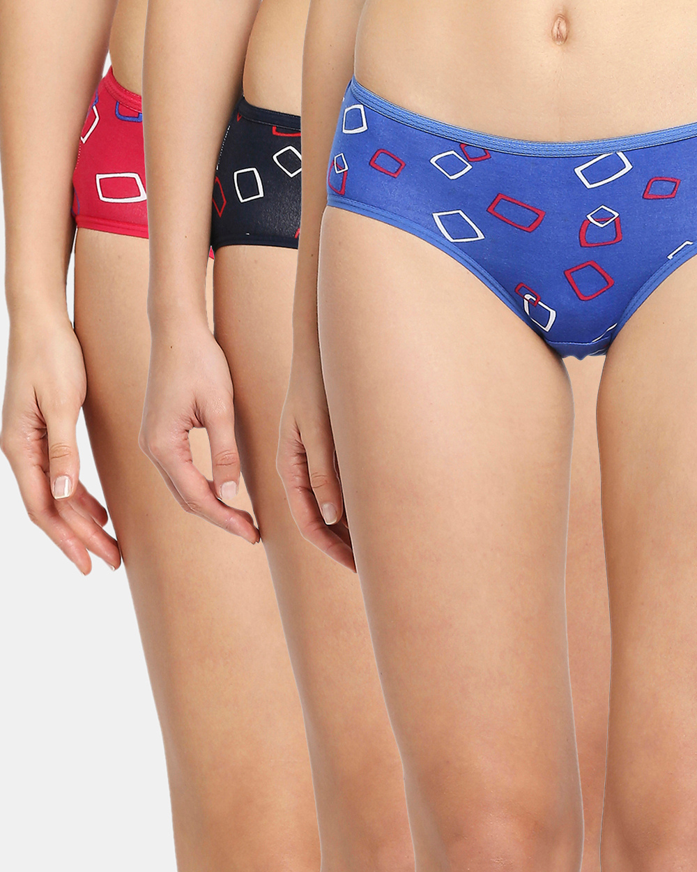 Red Rose Multicolor Pack of 3 Hipster Panties
