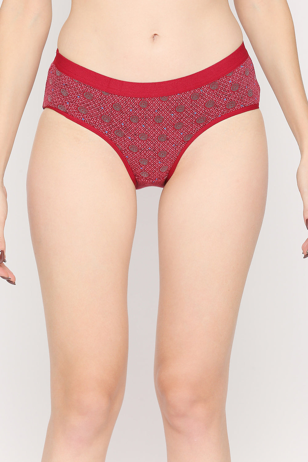 Red Rose Cotton Medium Rise Hipster Panties - Multicolor Pack of 3