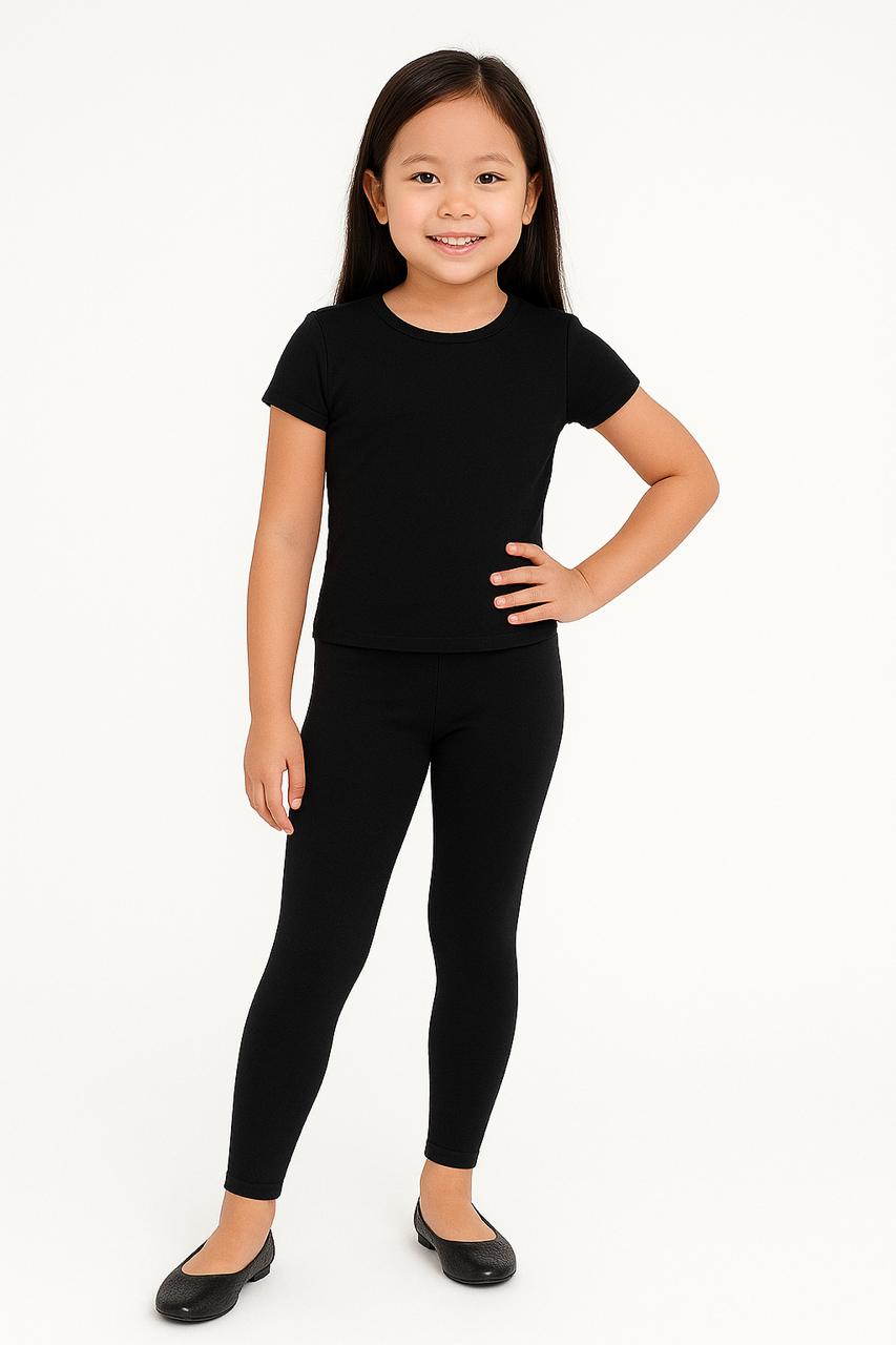 Redrose Girls Cotton Lycra Leggins✨ – Pack of 1 (BK) | Stretch Fit & Everyday Comfort | LG-01 -BK (ANKLE)-