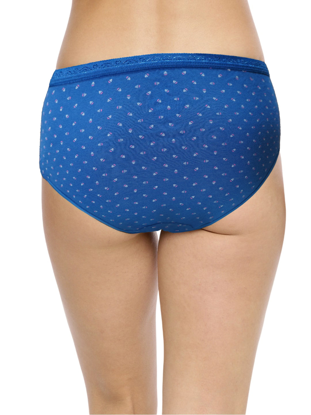 ANJU Red Rose Printed Cotton Comfort Medium Rise, Full Coverage Hipster Panties - Multicolor Pack of 3