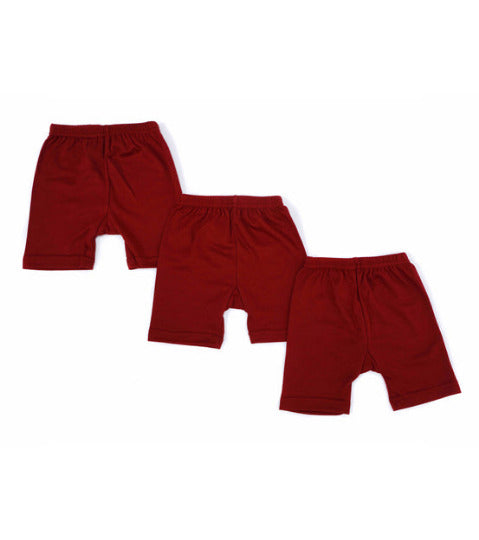 Redrose Girls' Plain Maroon Bloomers – Pack of 3 | PC Interlock Fabric 🍒👧 | BLM-220MR