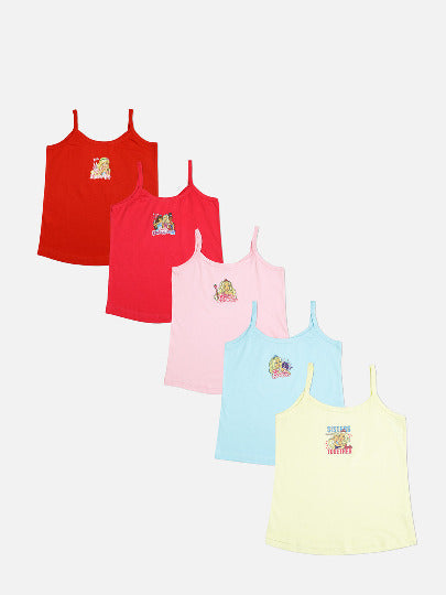 Redrose Girls Cotton Slips – Pack of 5 (Barbie Print, Multicolor) | BS-25(BARBIE)