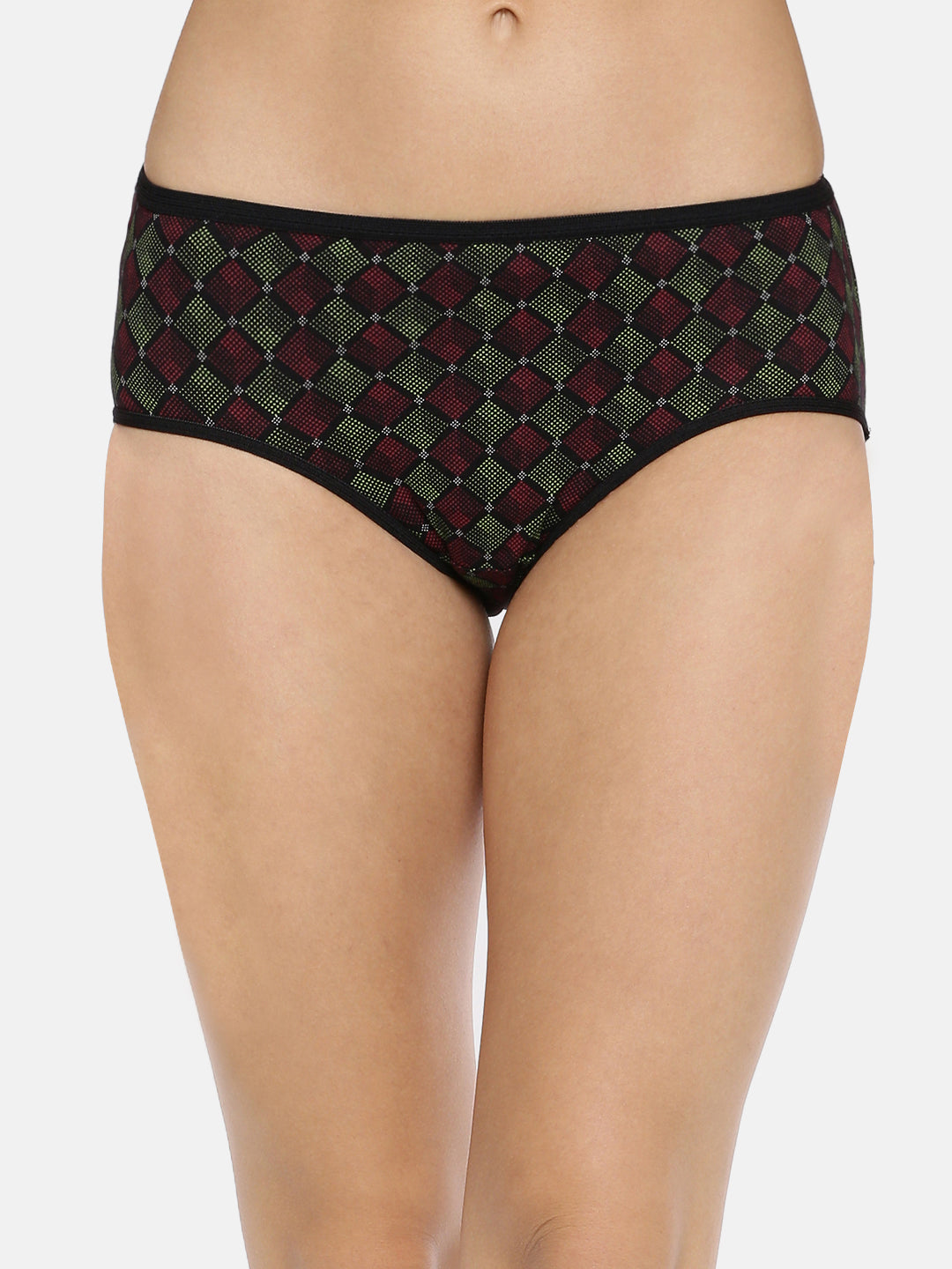 Red Rose Cotton Medium Rise, Full Coverage Hipster Panties - Multicolor Pack of 3