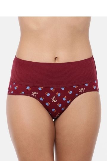 Red Rose Monal Printed Color Adjustable Full Coverage High Rise Cotton Hipster Panties